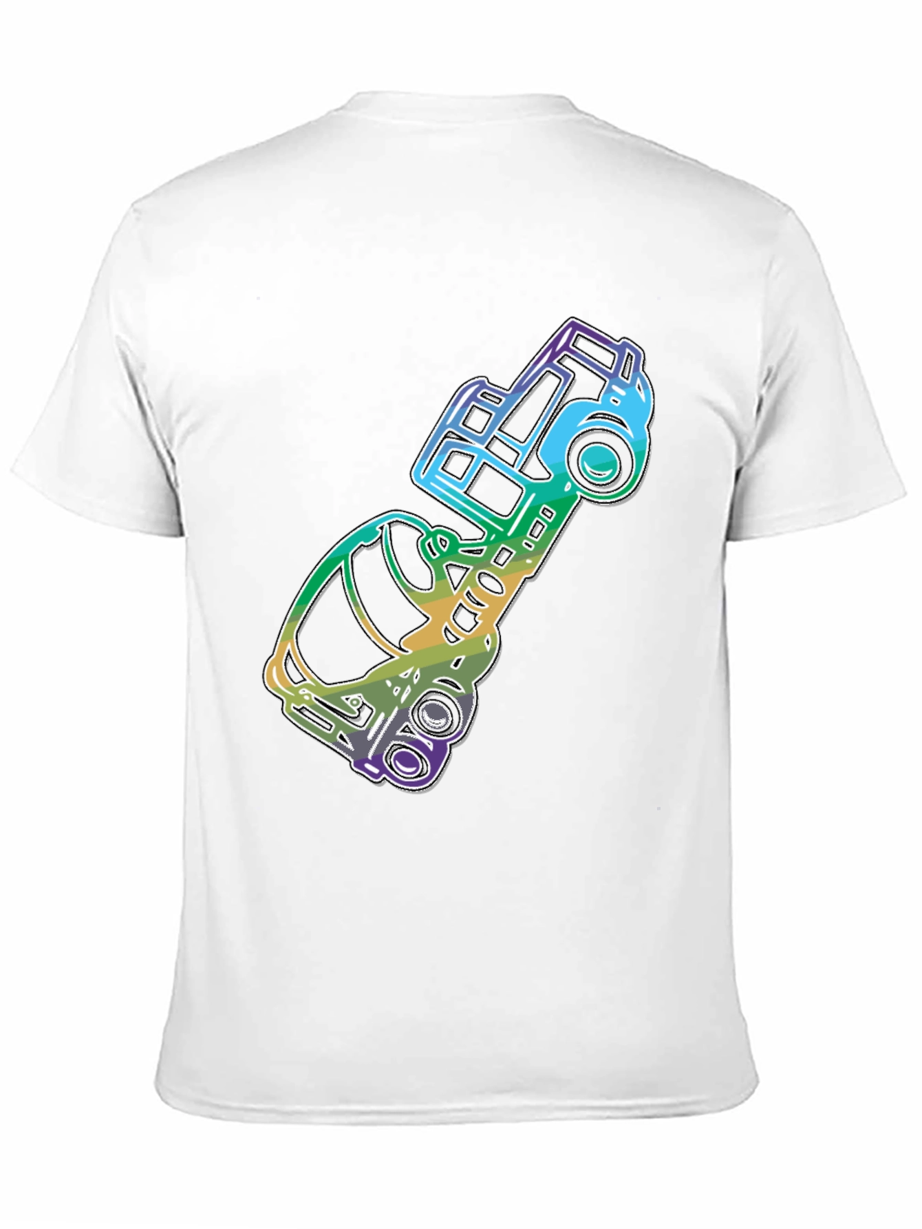 Retro Rainbow Car Graphic Tee - Black