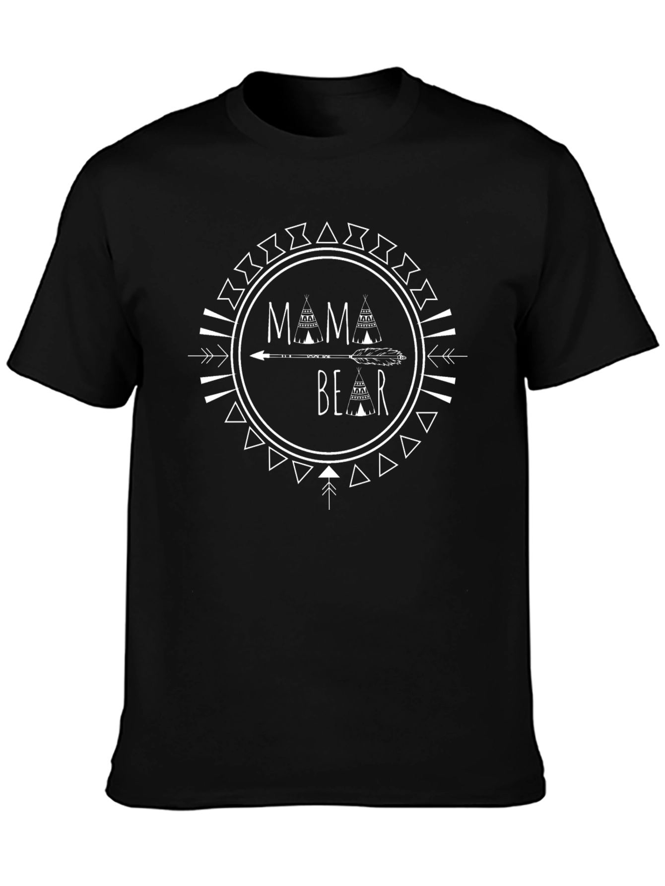 Mama Bear Graphic Tee - Tribal Arrow Circle Design