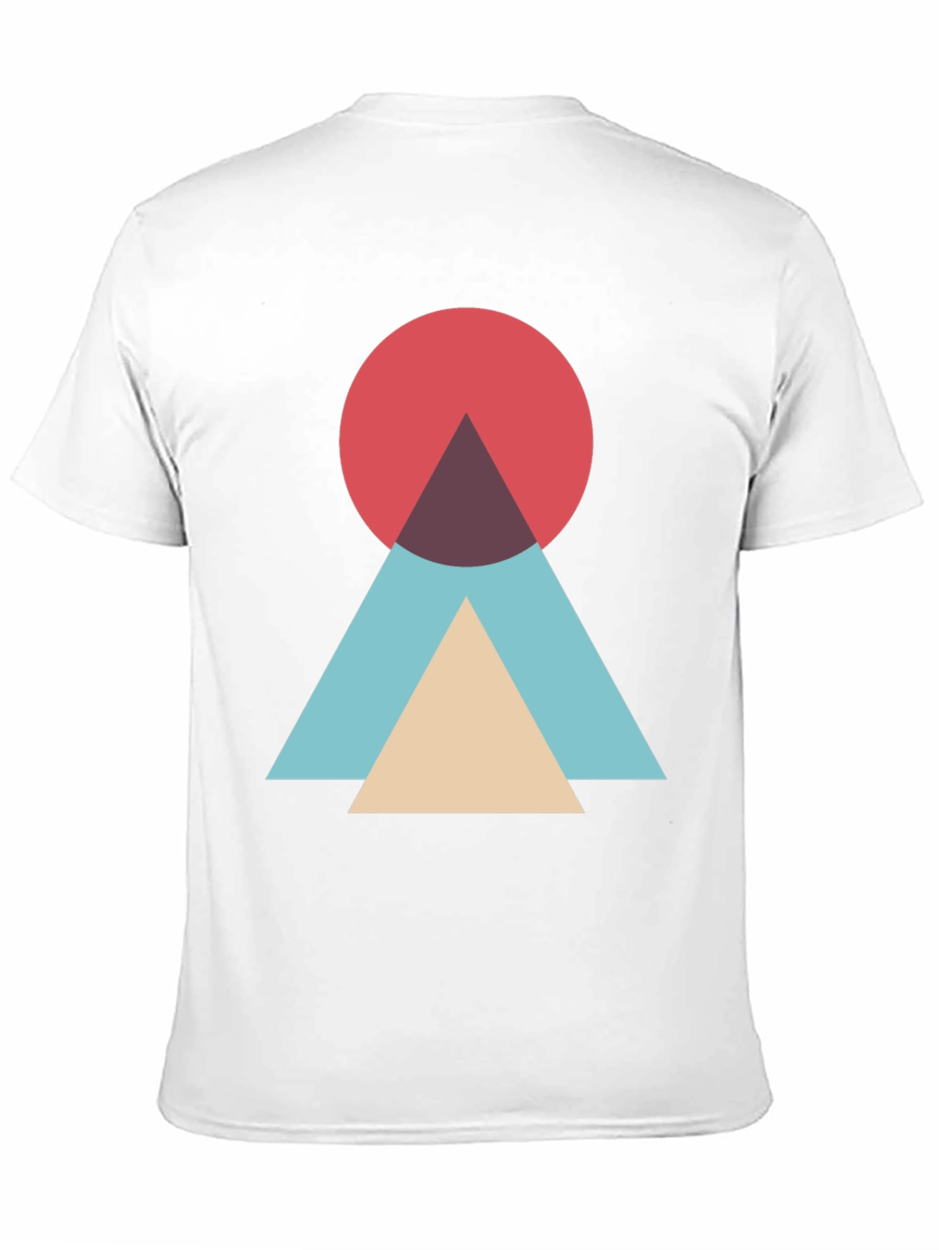 Geometric Circle & Triangle Graphic Tee - Modern Style