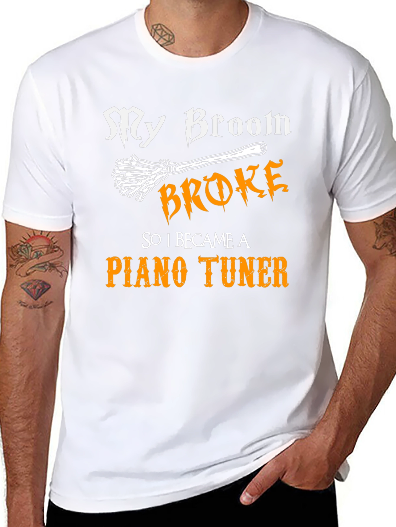 Funny Piano Tuner T-Shirt - My Broom Broke!
