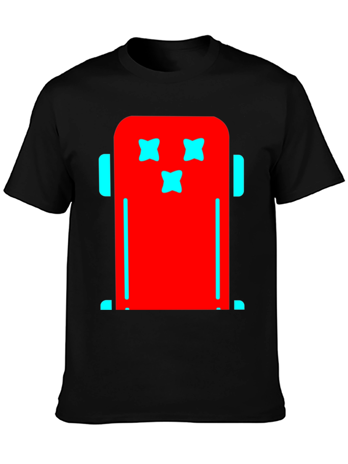 Funky Robot Graphic Tee - Black Cotton T-Shirt