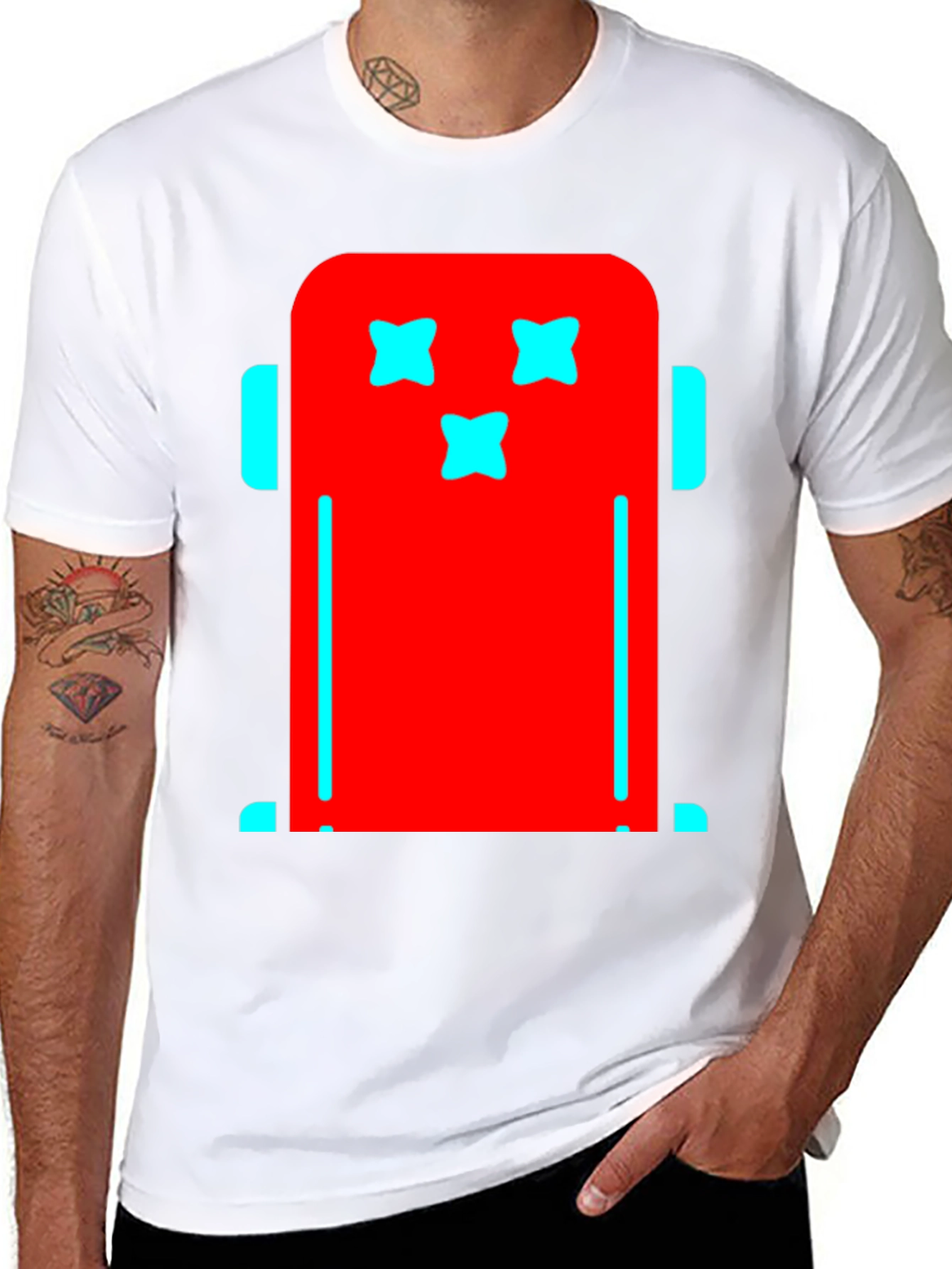 Funky Robot Graphic Tee - Black Cotton T-Shirt