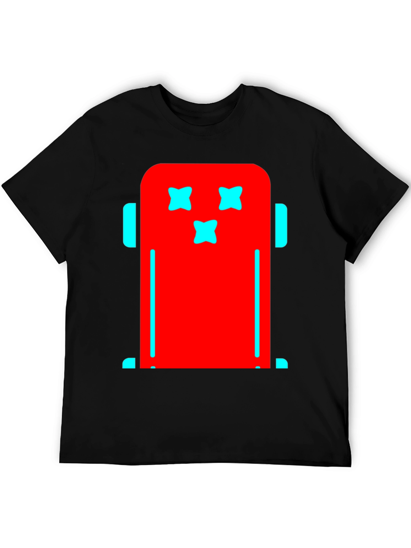 Funky Robot Graphic Tee - Black Cotton T-Shirt