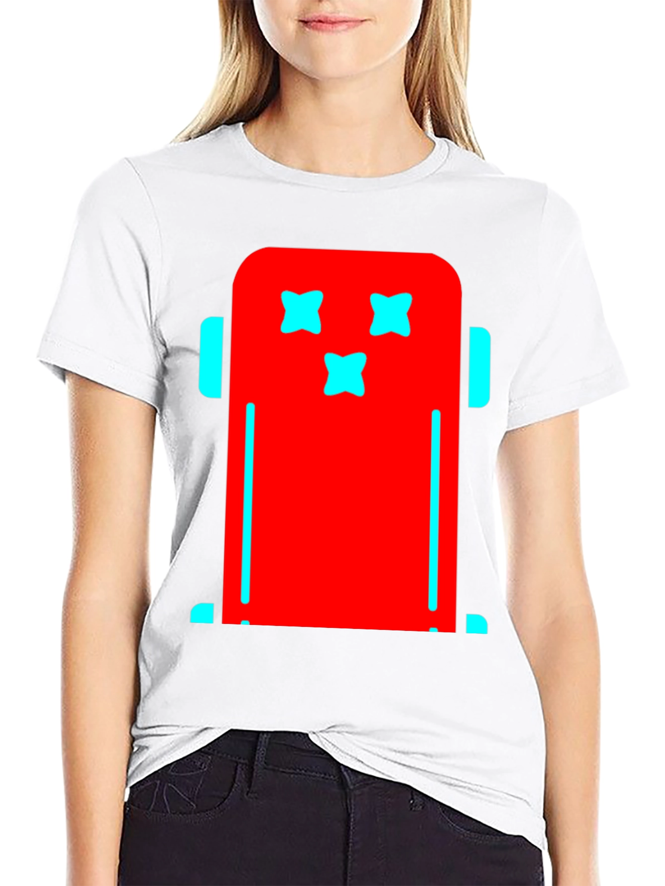 Funky Robot Graphic Tee - Black Cotton T-Shirt