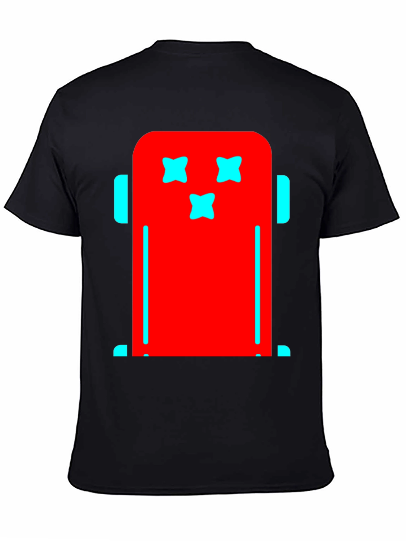 Funky Robot Graphic Tee - Black Cotton T-Shirt