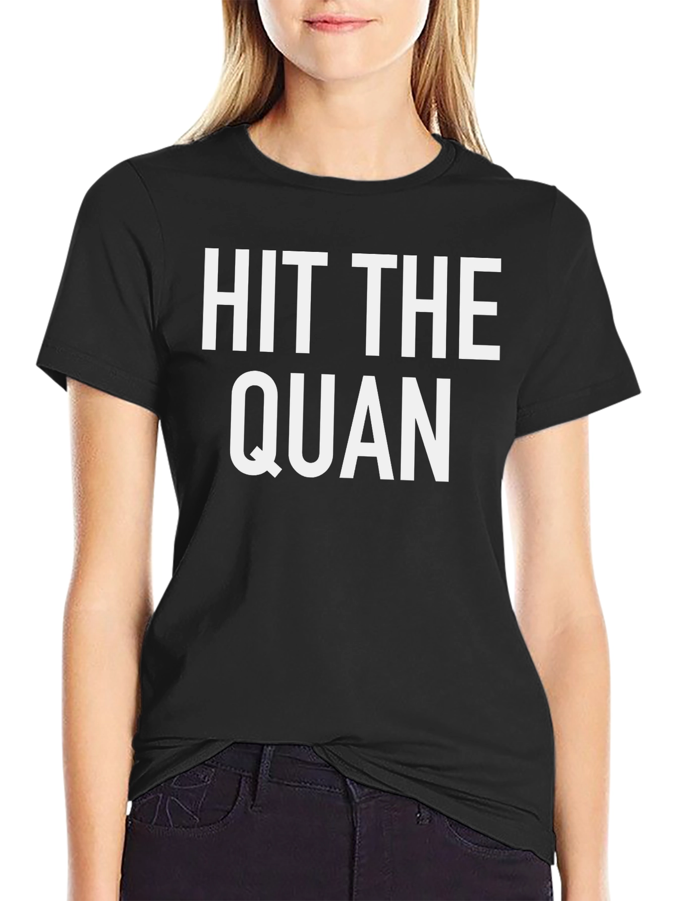 Hit The Quan Graphic Tee - Black Cotton T-Shirt