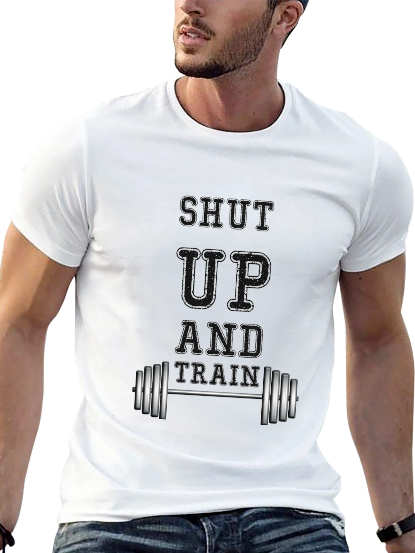Shut Up and Train Black Graphic Tee