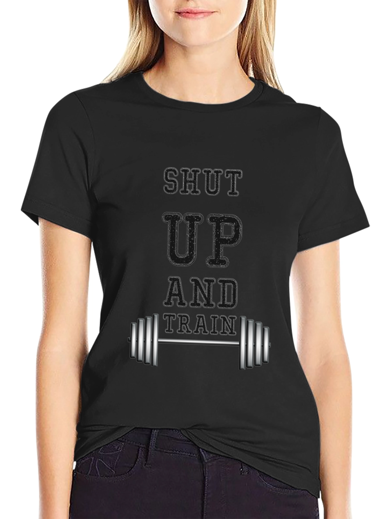 Shut Up and Train Black Graphic Tee
