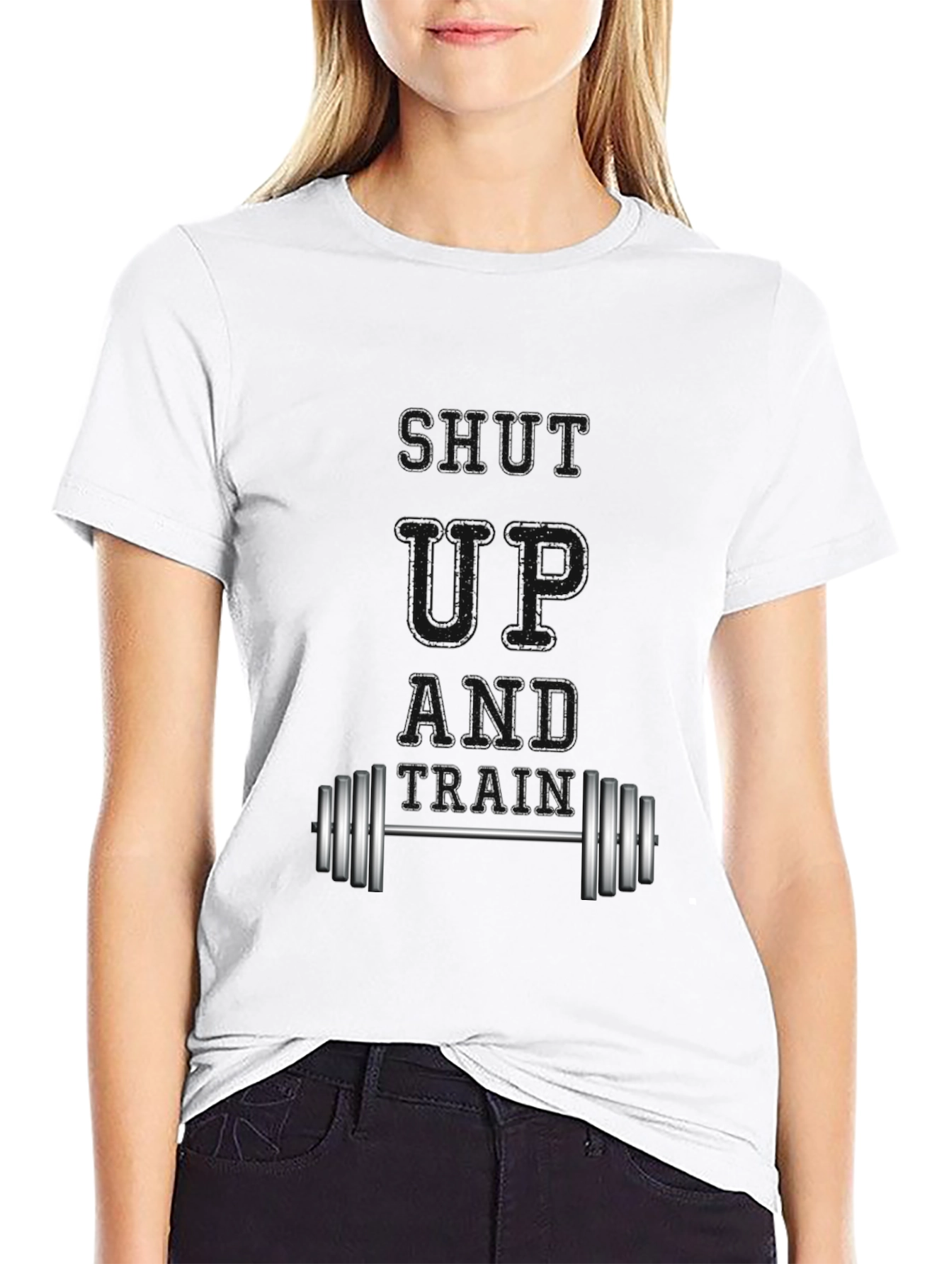 Shut Up and Train Black Graphic Tee