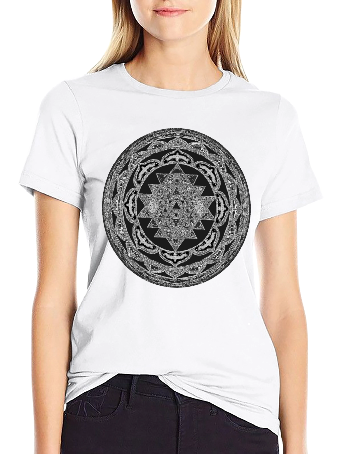 Sriyantra Mandala Graphic Tee - Spiritual Design