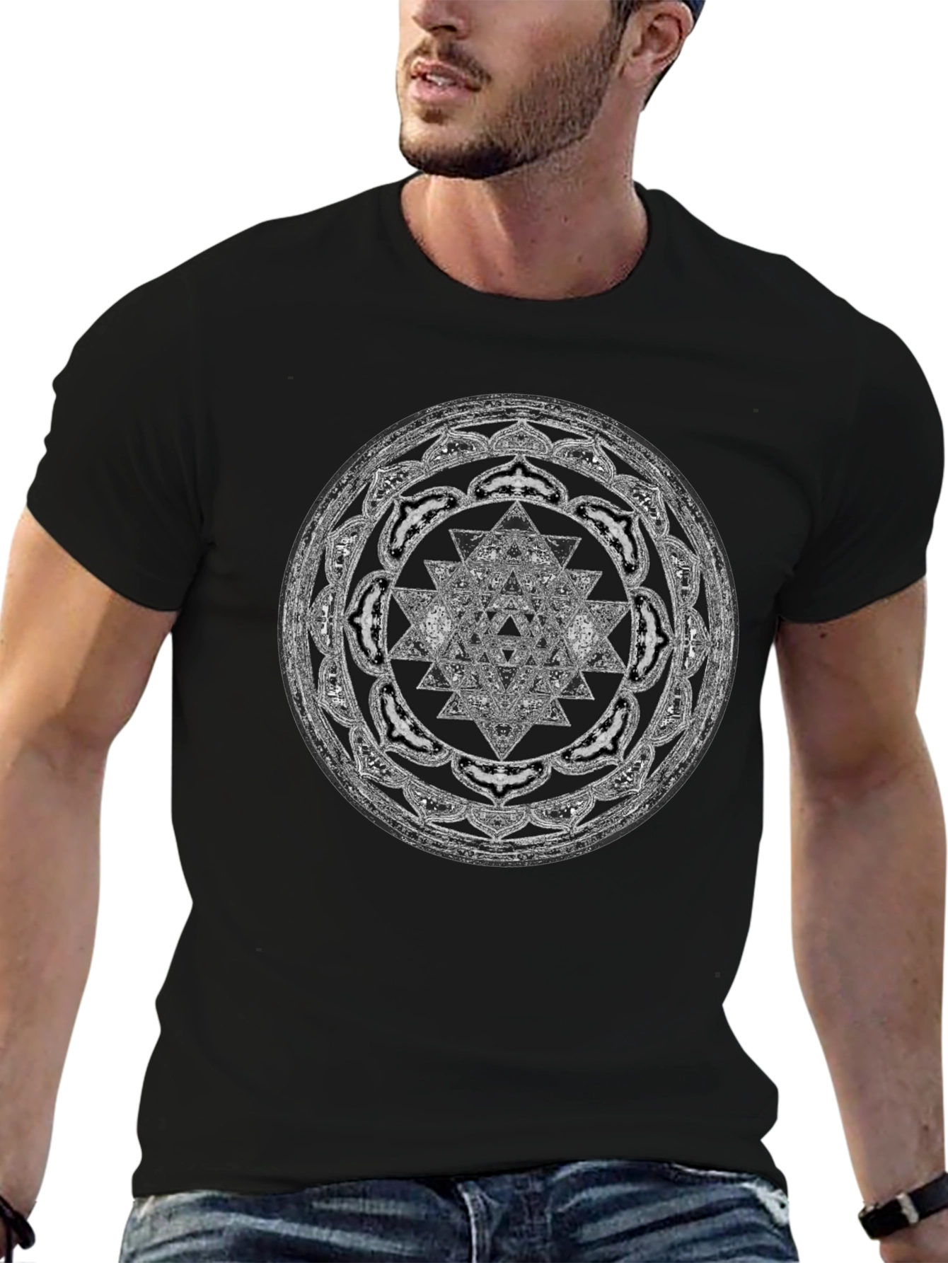 Sriyantra Mandala Graphic Tee - Spiritual Design