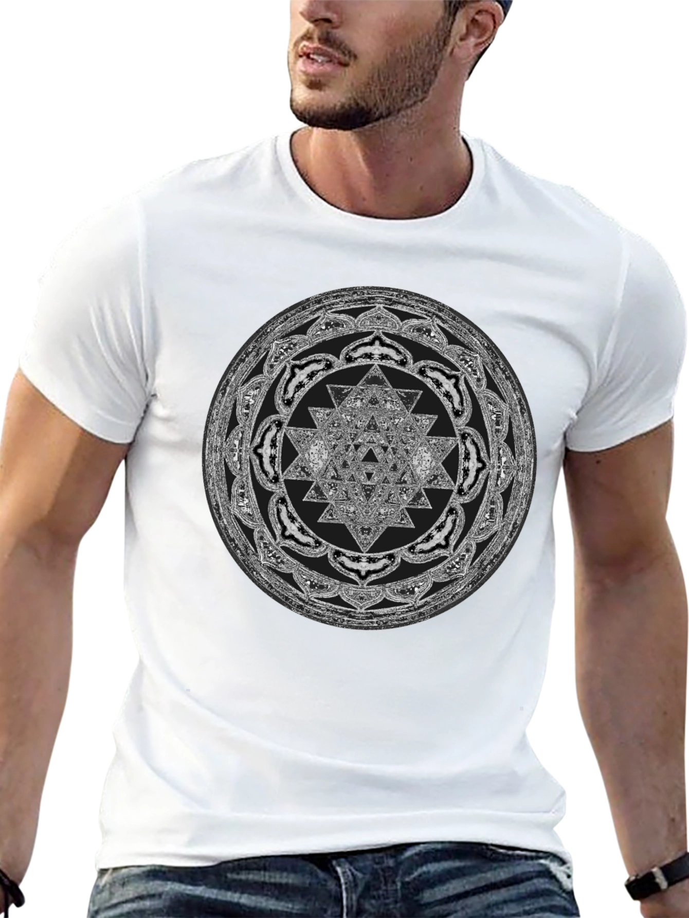 Sriyantra Mandala Graphic Tee - Spiritual Design