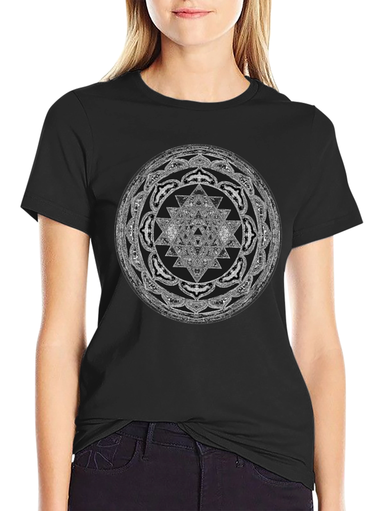 Sriyantra Mandala Graphic Tee - Spiritual Design