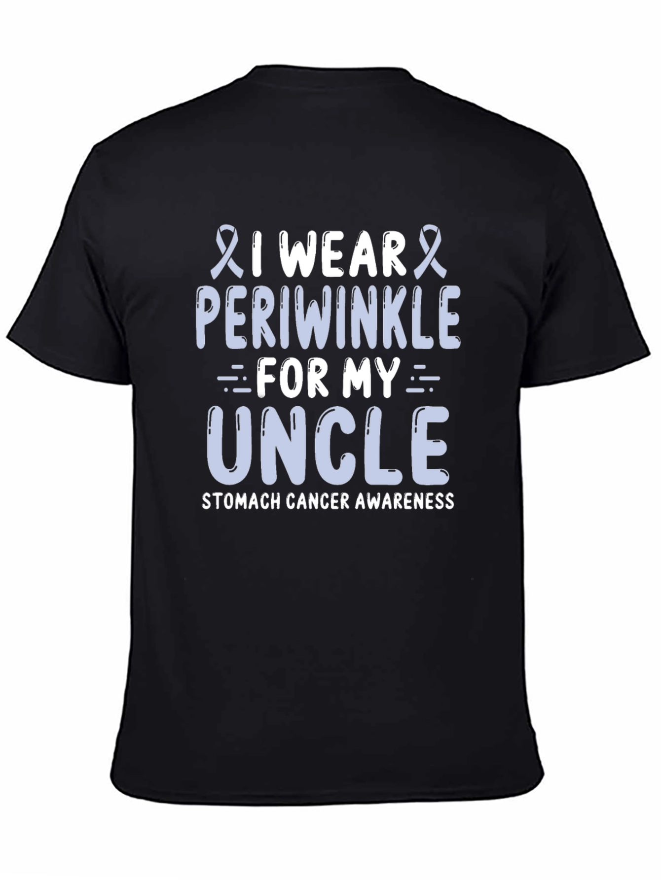 Periwinkle Ribbon Uncle Stomach Cancer Awareness T-Shirt