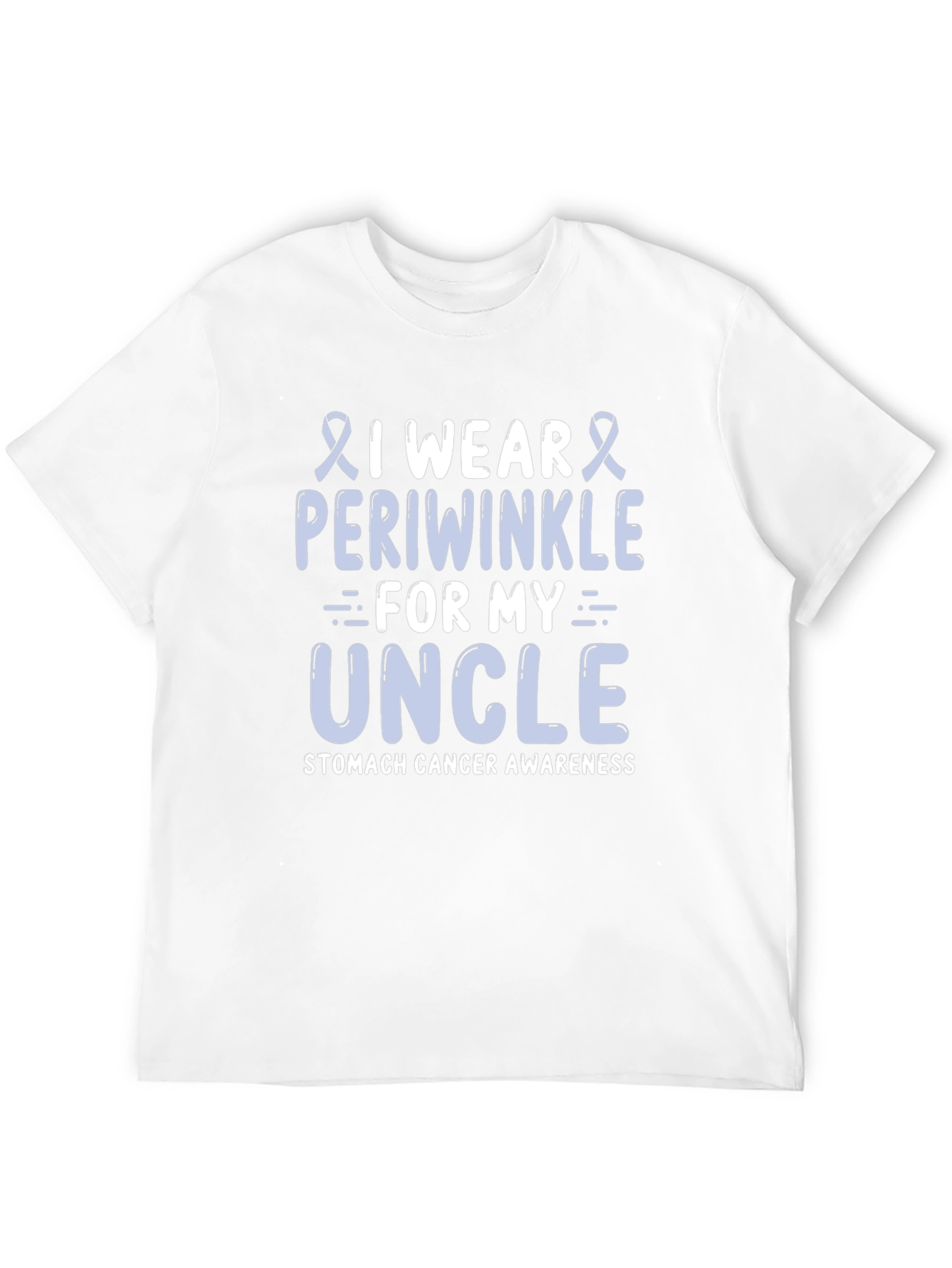 Periwinkle Ribbon Uncle Stomach Cancer Awareness T-Shirt
