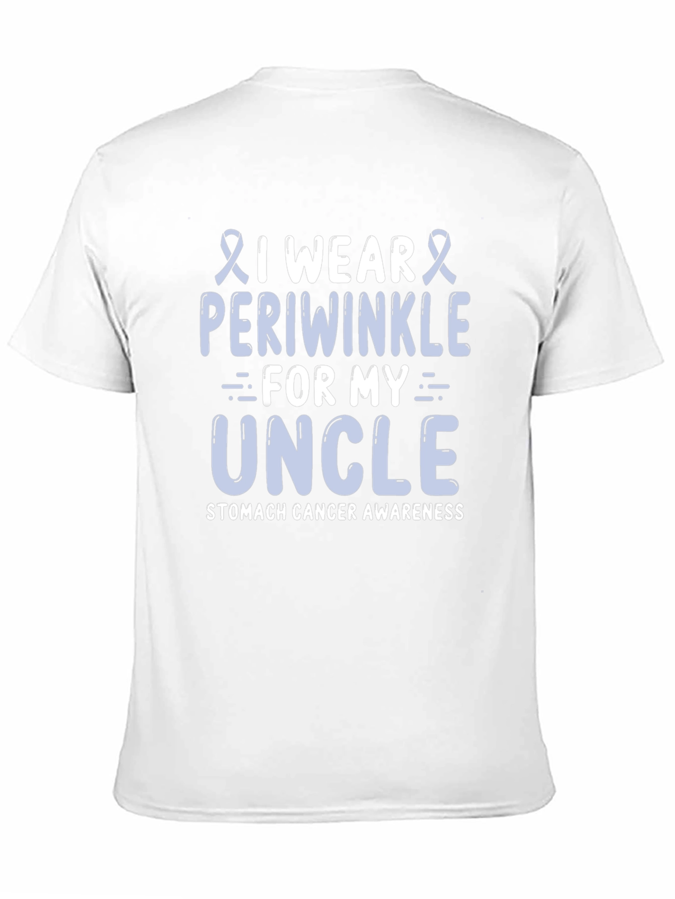 Periwinkle Ribbon Uncle Stomach Cancer Awareness T-Shirt