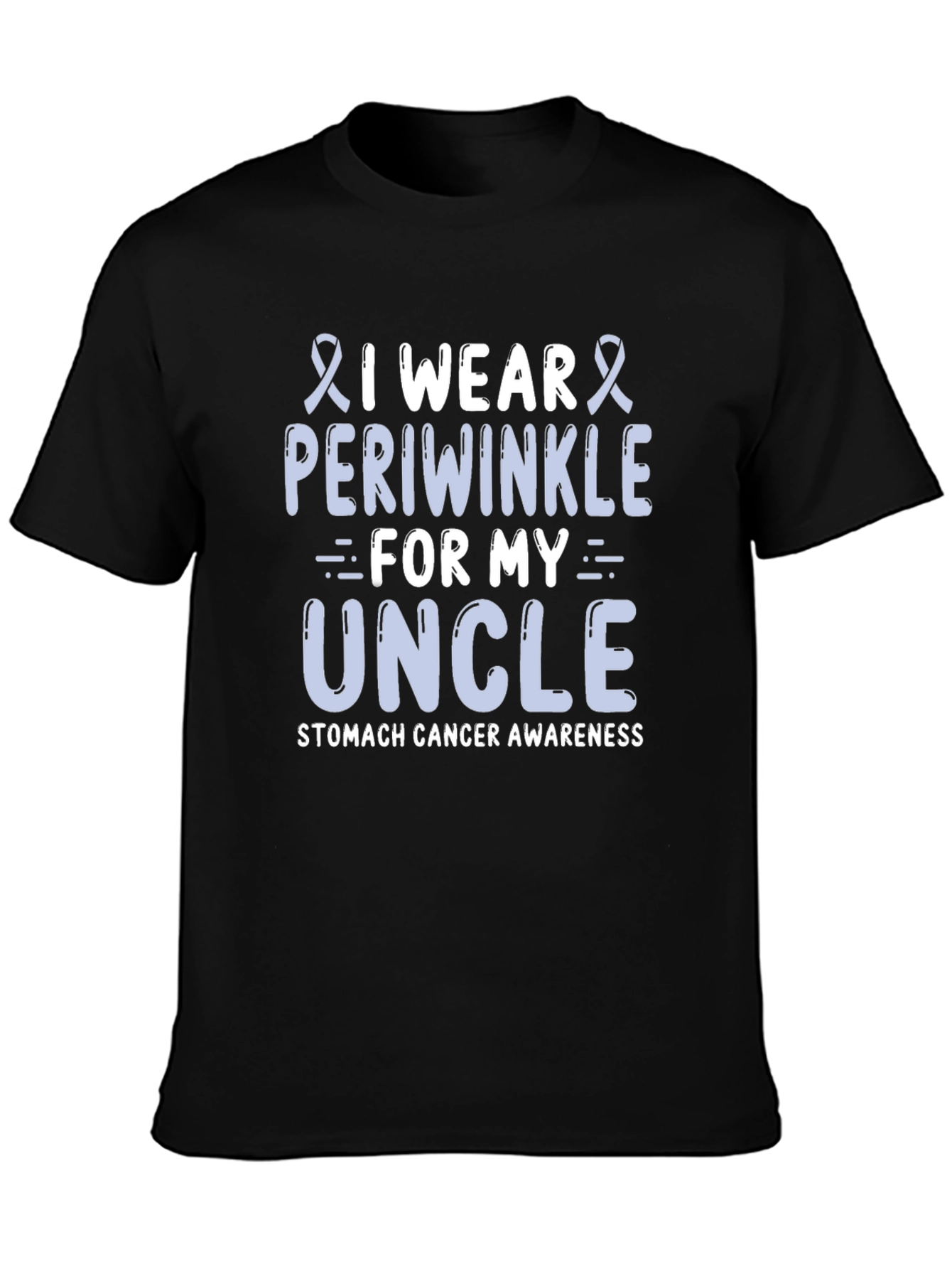 Periwinkle Ribbon Uncle Stomach Cancer Awareness T-Shirt