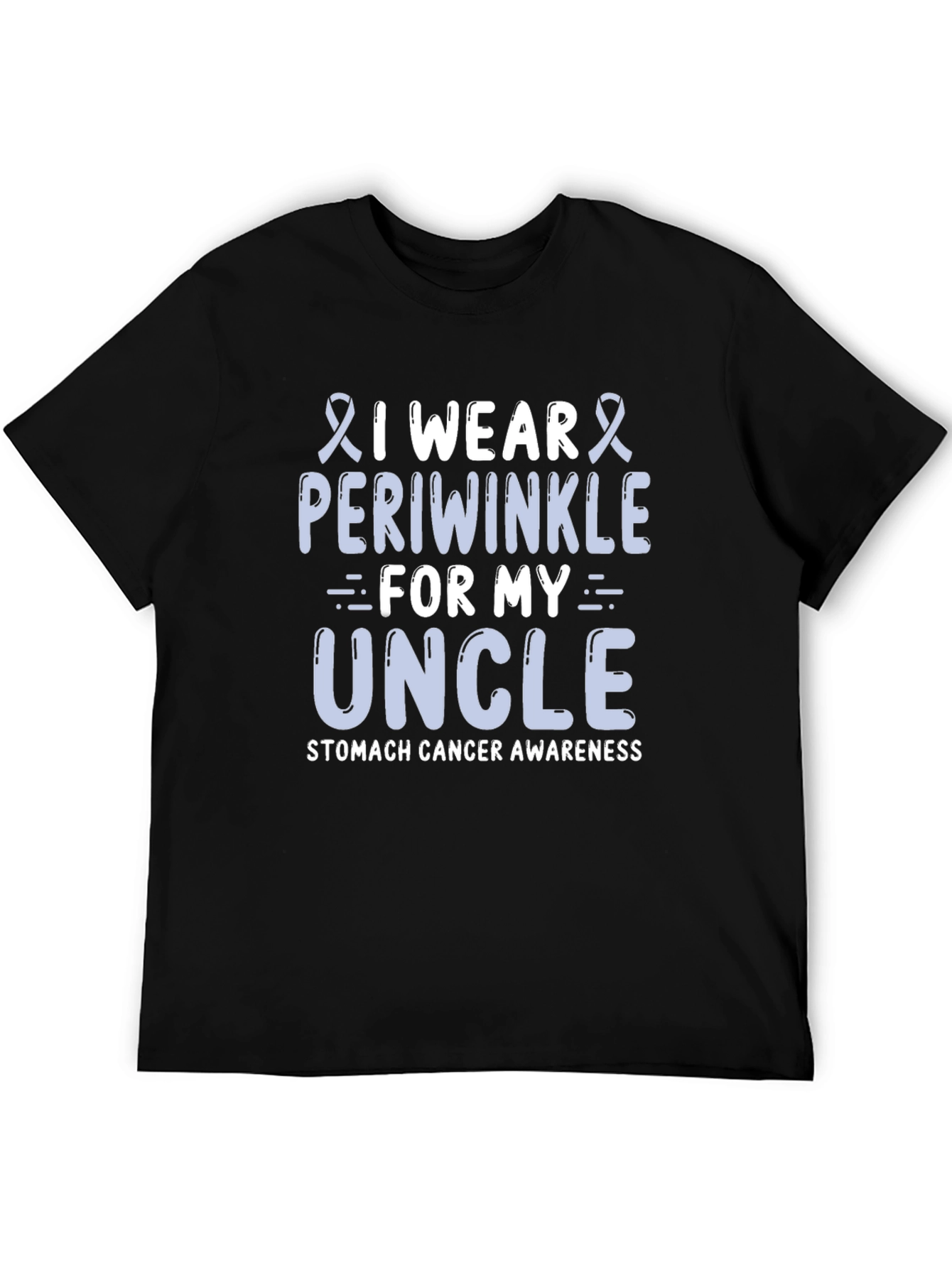 Periwinkle Ribbon Uncle Stomach Cancer Awareness T-Shirt