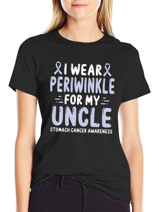 Periwinkle Ribbon Uncle Stomach Cancer Awareness T-Shirt
