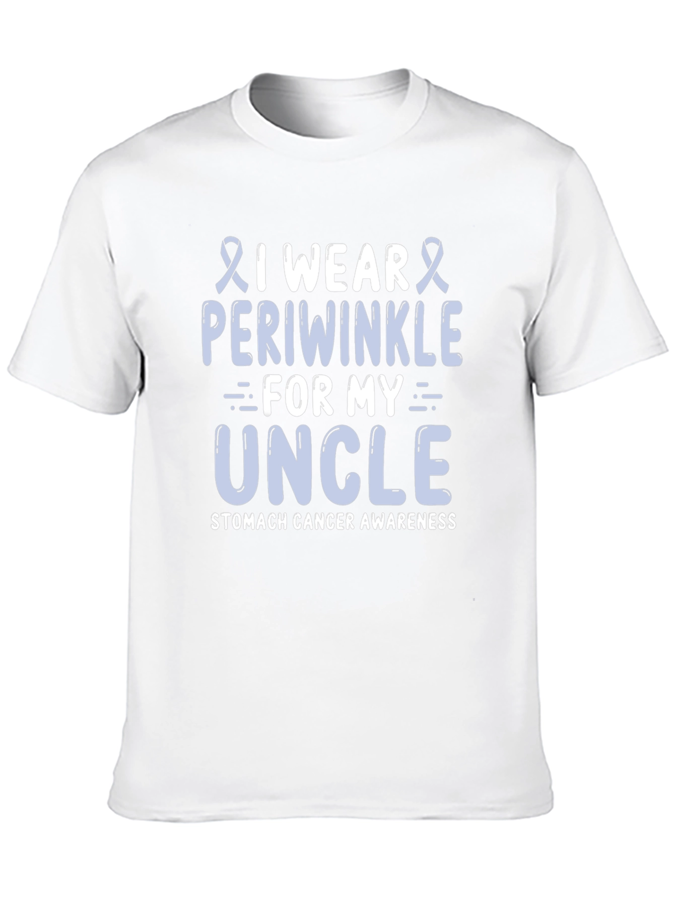 Periwinkle Ribbon Uncle Stomach Cancer Awareness T-Shirt