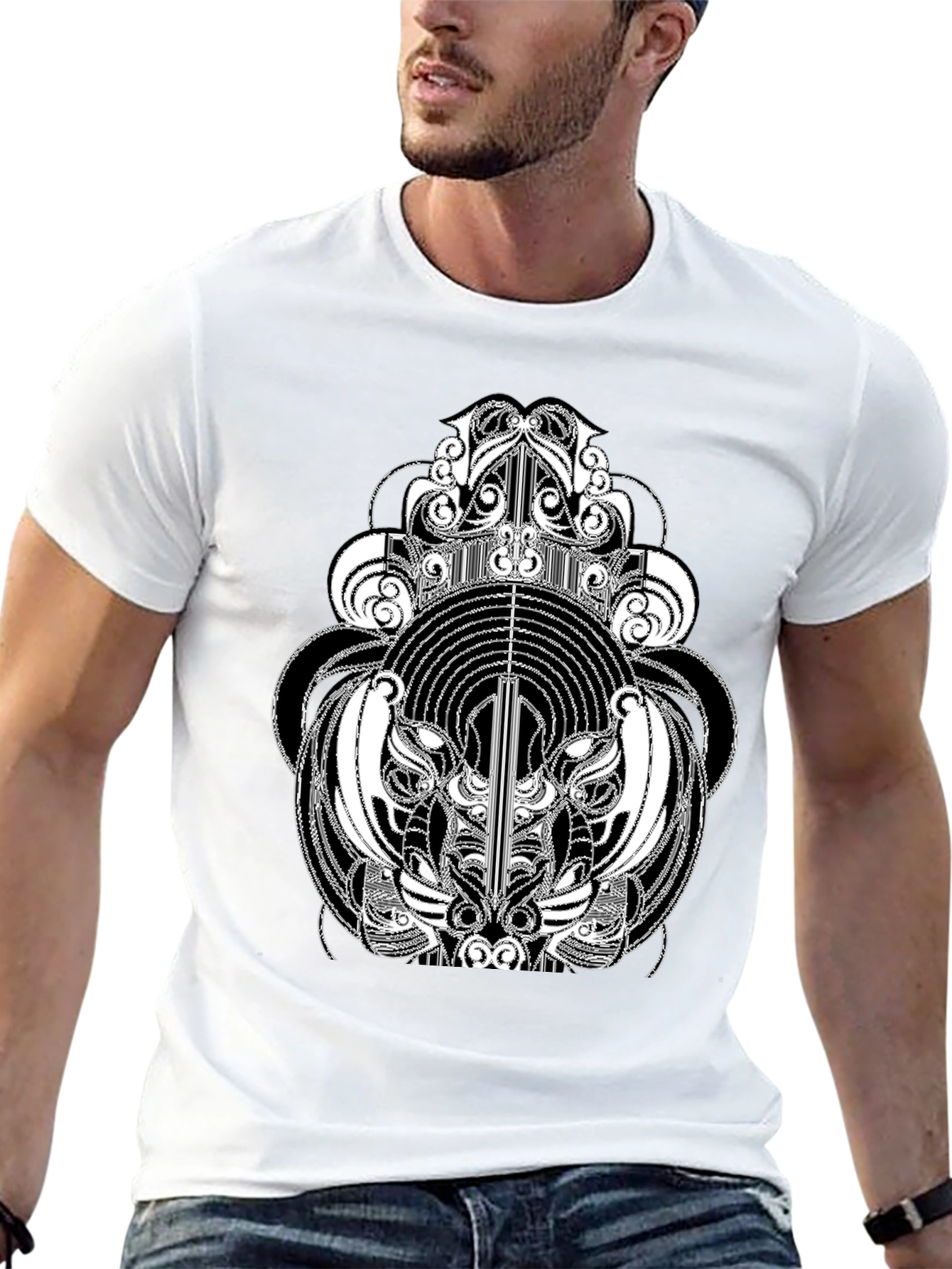 Abstract Graphic Tee - Black