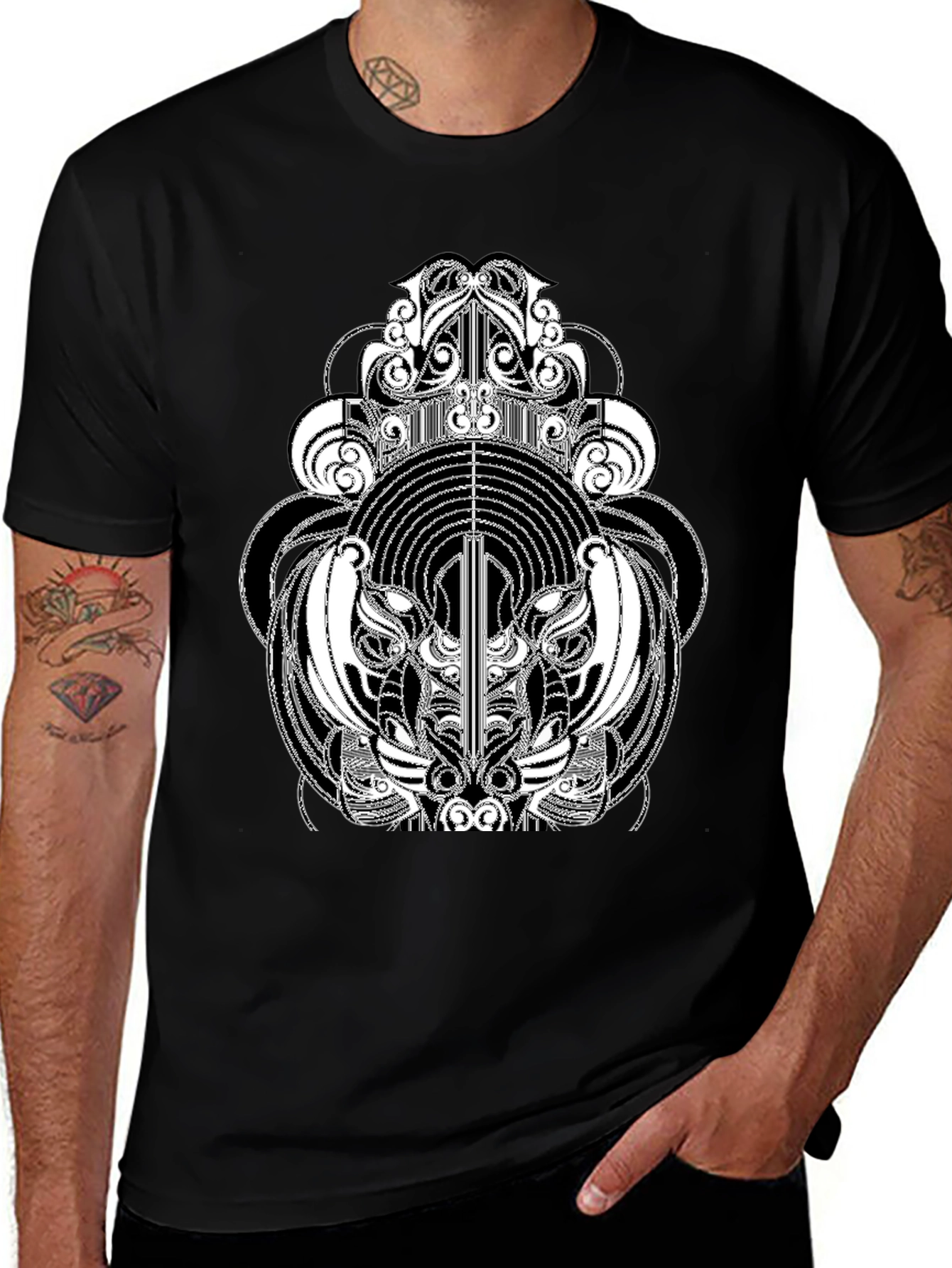 Abstract Graphic Tee - Black