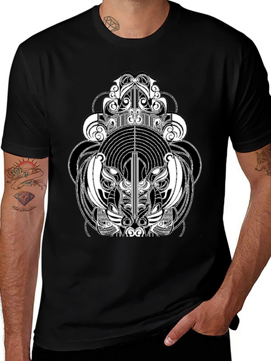Abstract Graphic Tee - Black