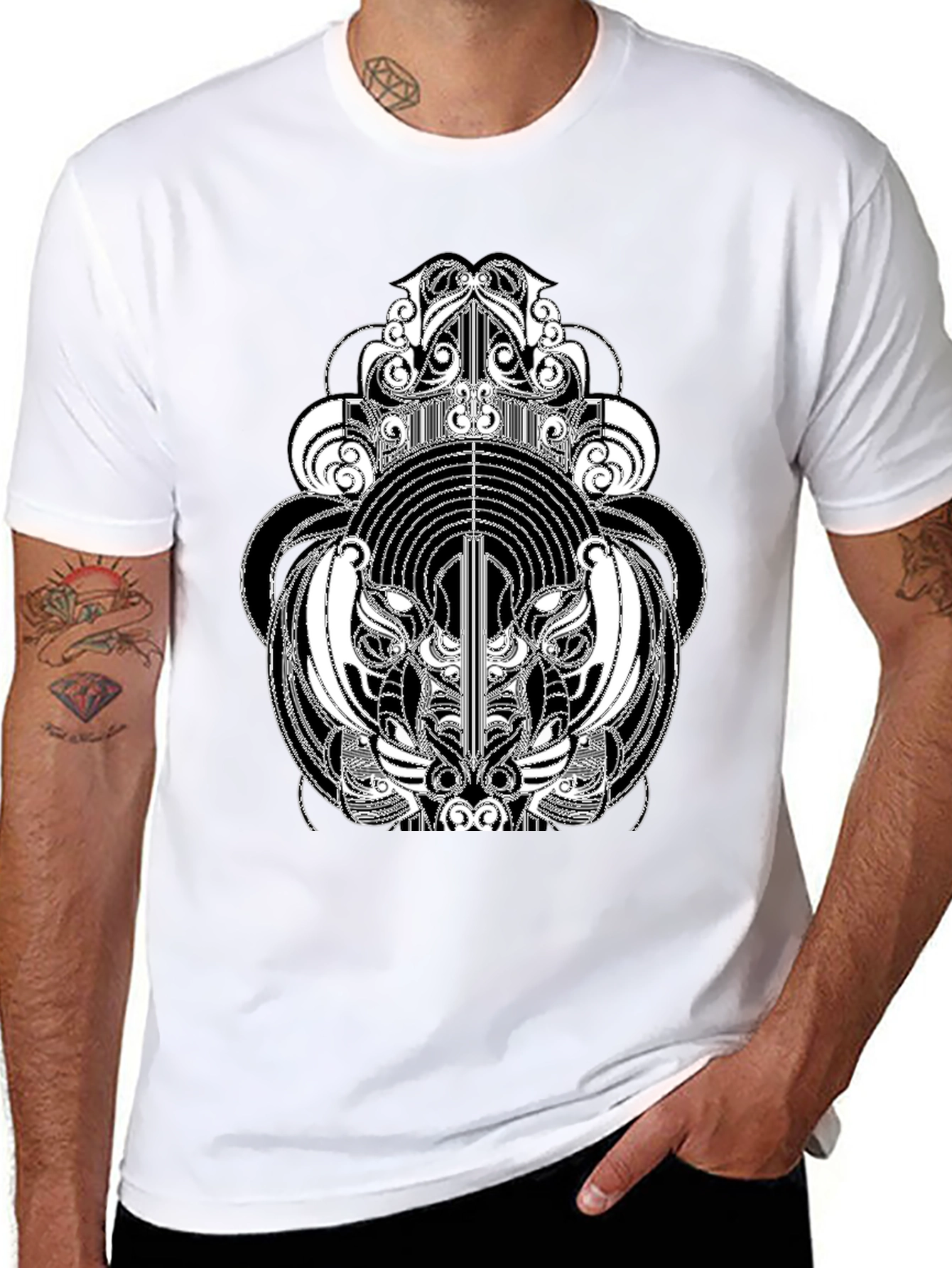 Abstract Graphic Tee - Black