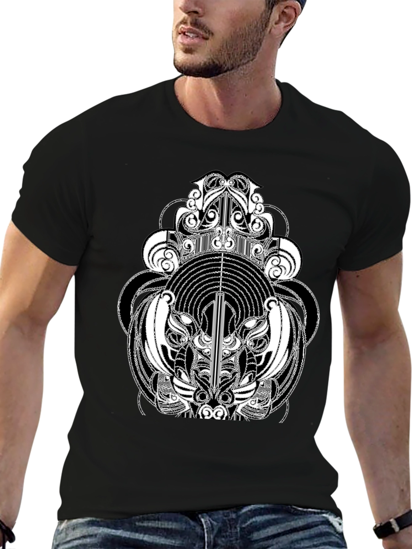 Abstract Graphic Tee - Black