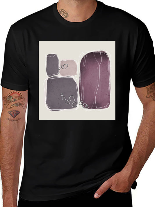 Abstract Stone Pattern Black Tee