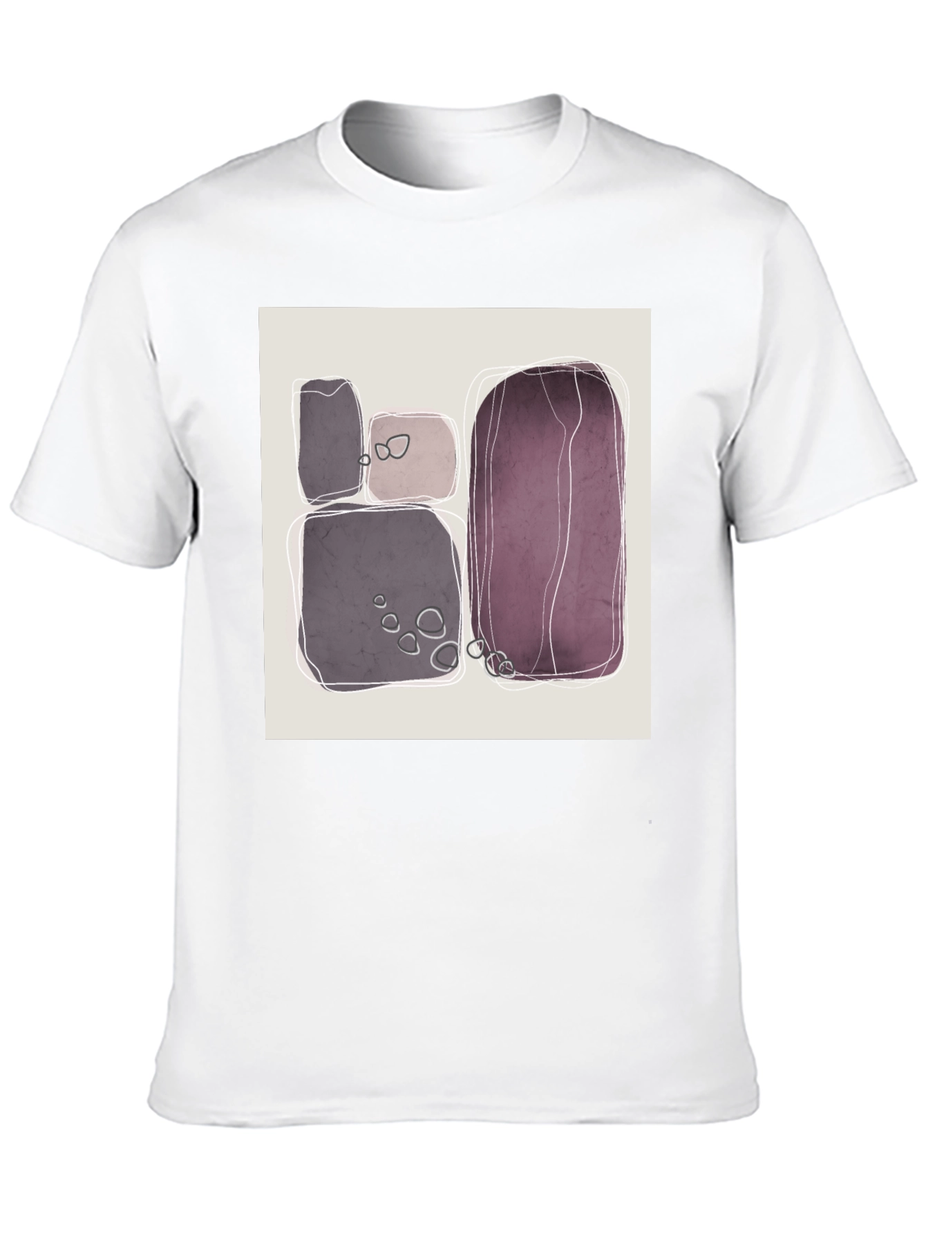 Abstract Stone Pattern Black Tee