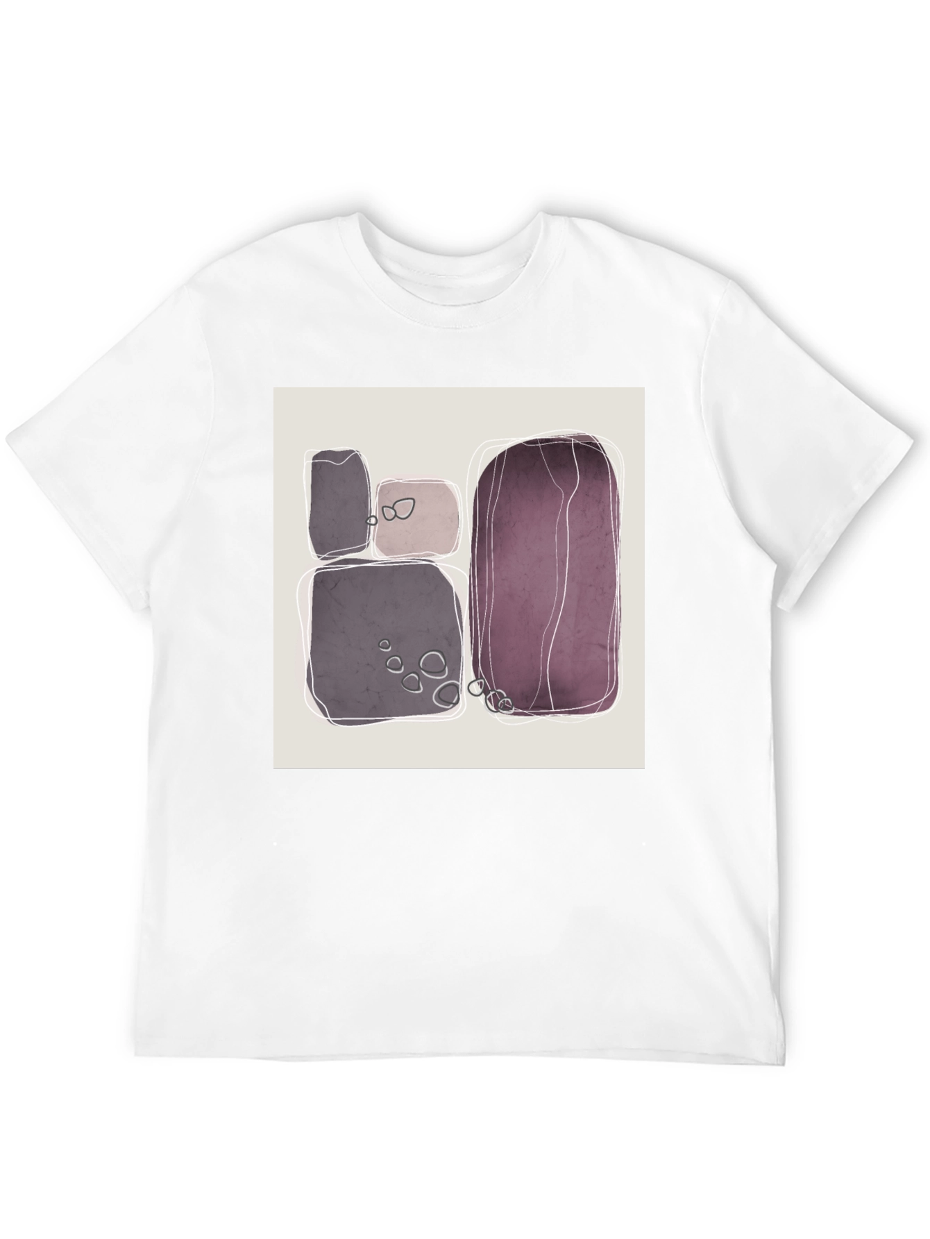 Abstract Stone Pattern Black Tee