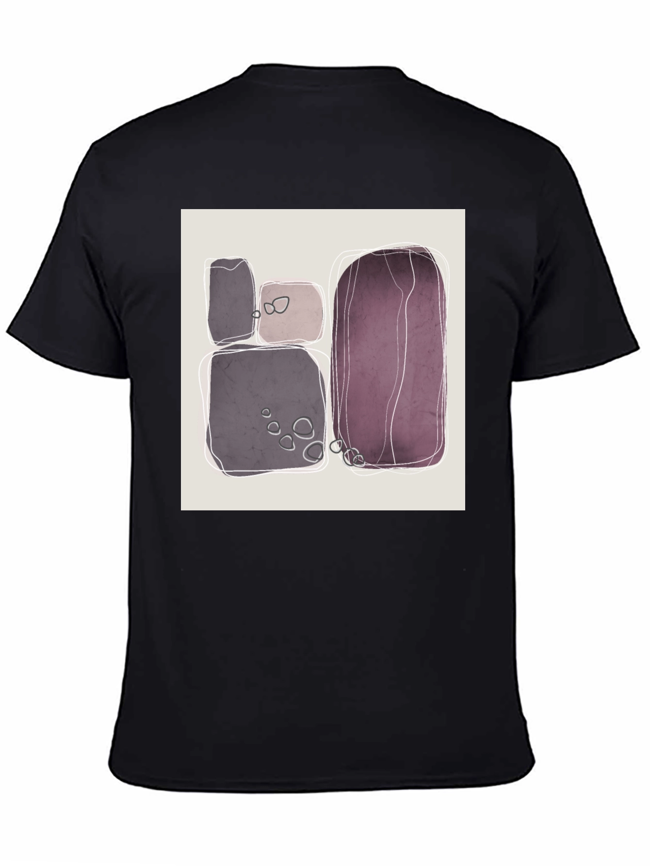 Abstract Stone Pattern Black Tee