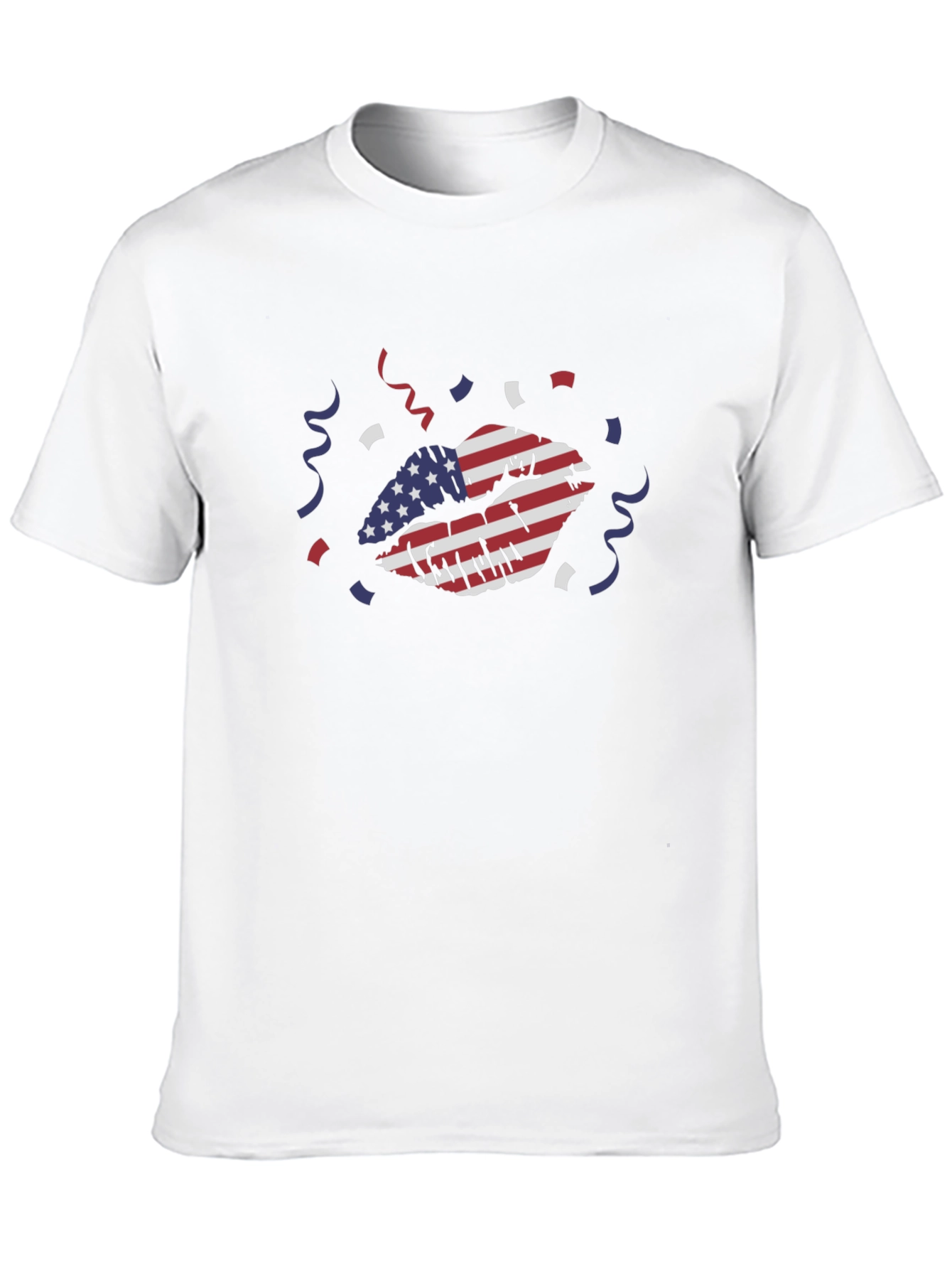 American Flag Lips Graphic Tee - Black