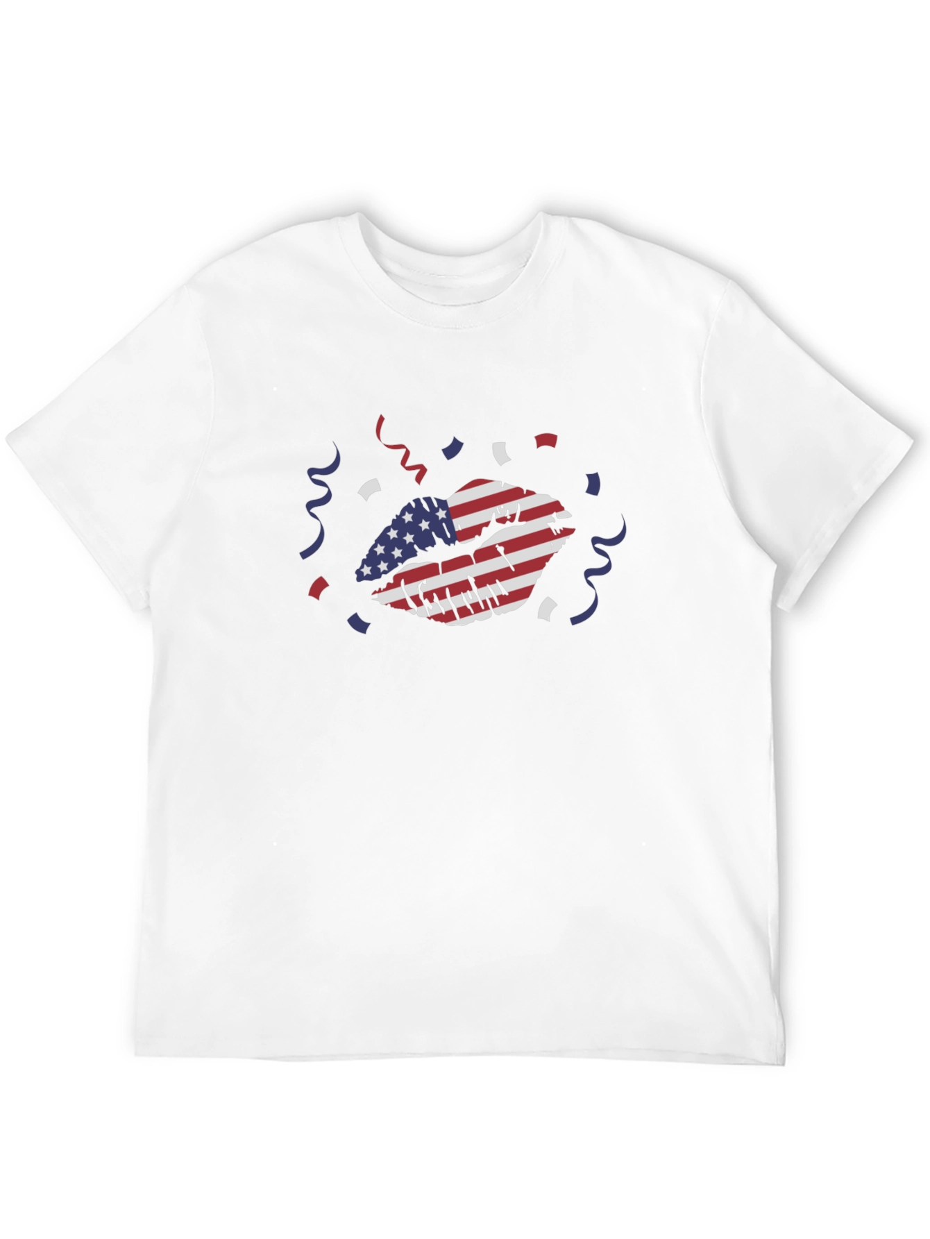 American Flag Lips Graphic Tee - Black
