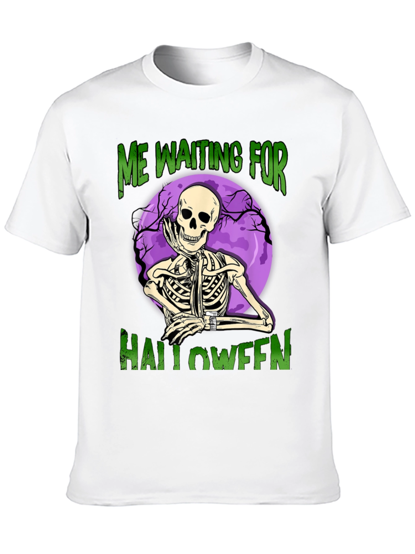 Halloween Waiting Skeleton Graphic Tee