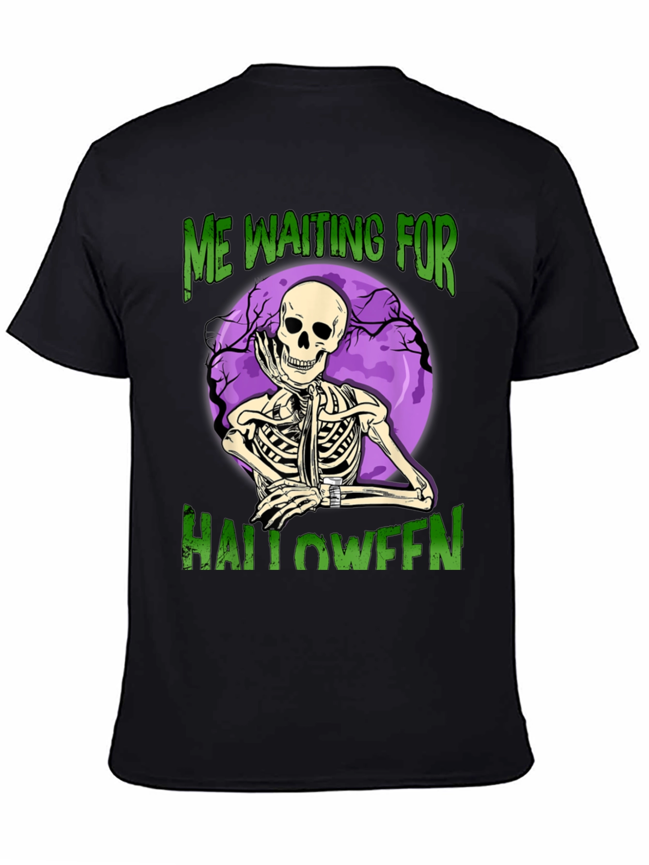 Halloween Waiting Skeleton Graphic Tee