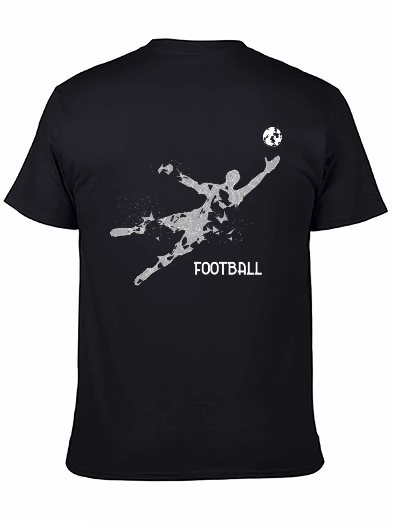 Mens Black Football Graphic Tee Shirt