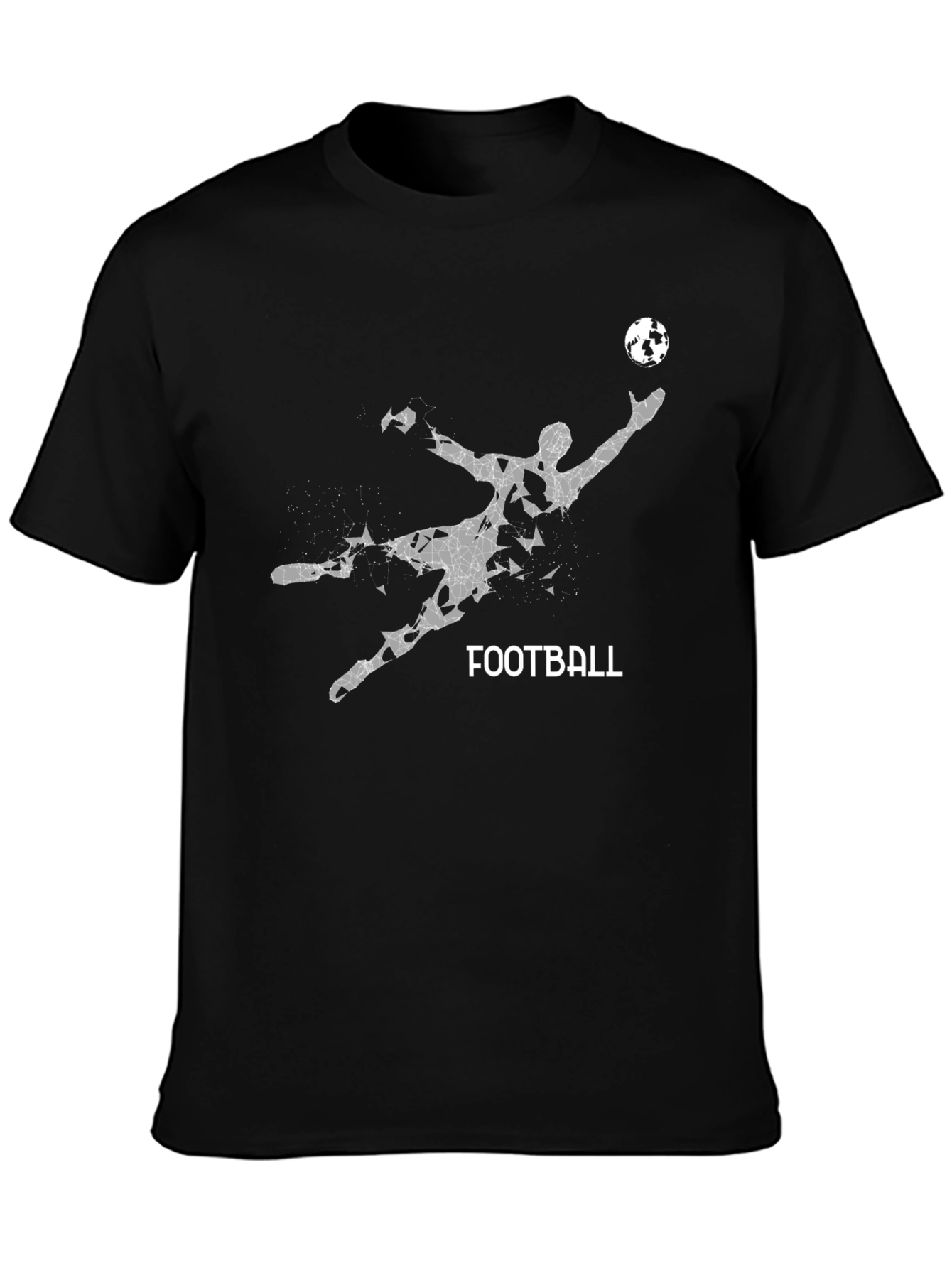 Mens Black Football Graphic Tee Shirt