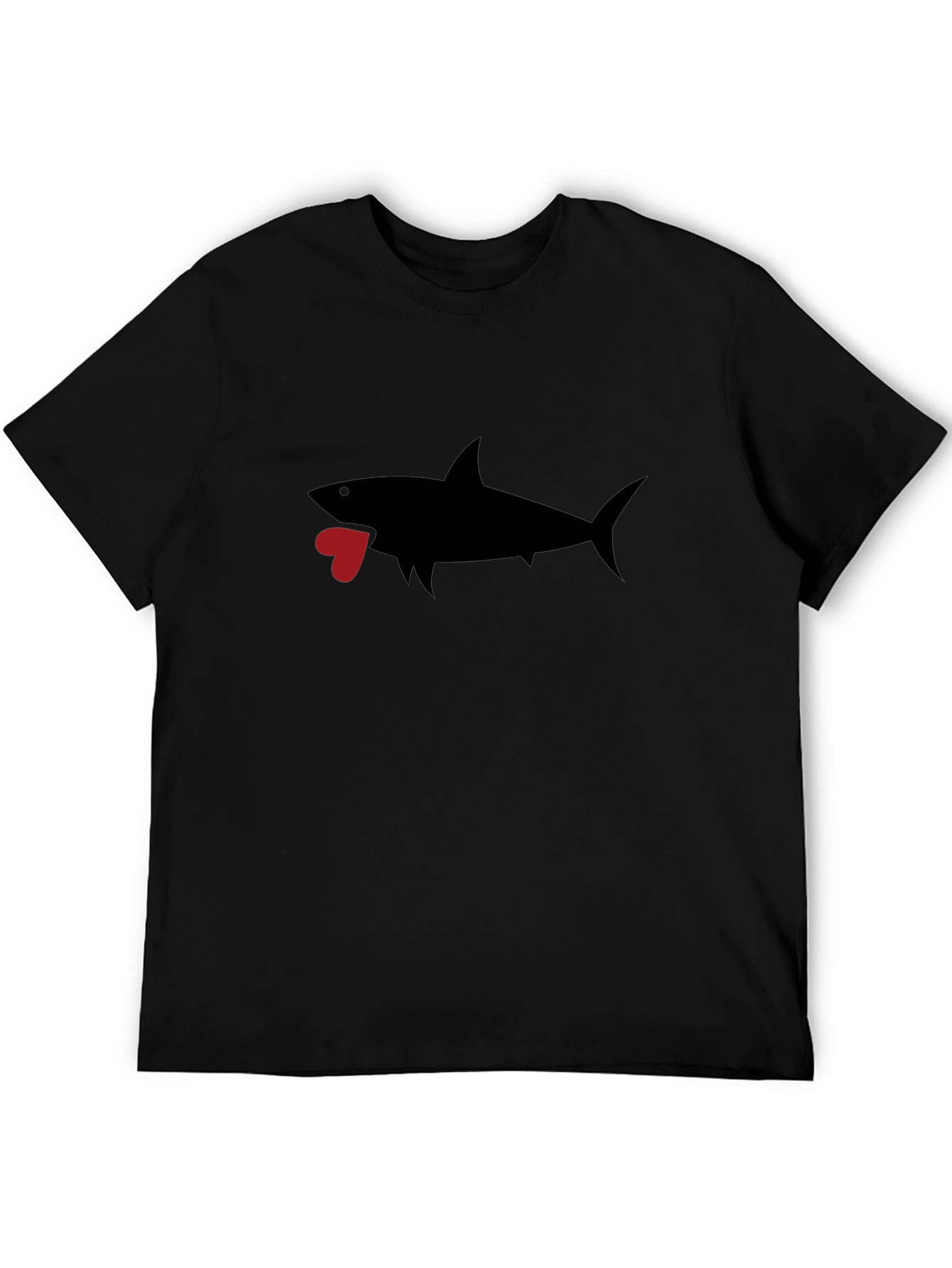 Shark Heart Graphic Black T-Shirt
