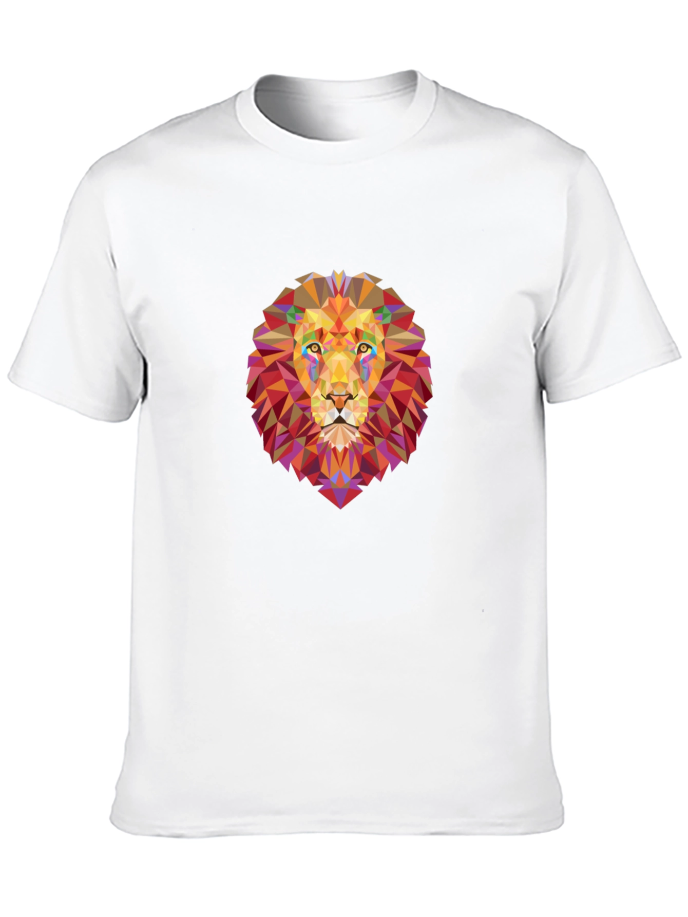 Geometric Lion Graphic Black T-Shirt