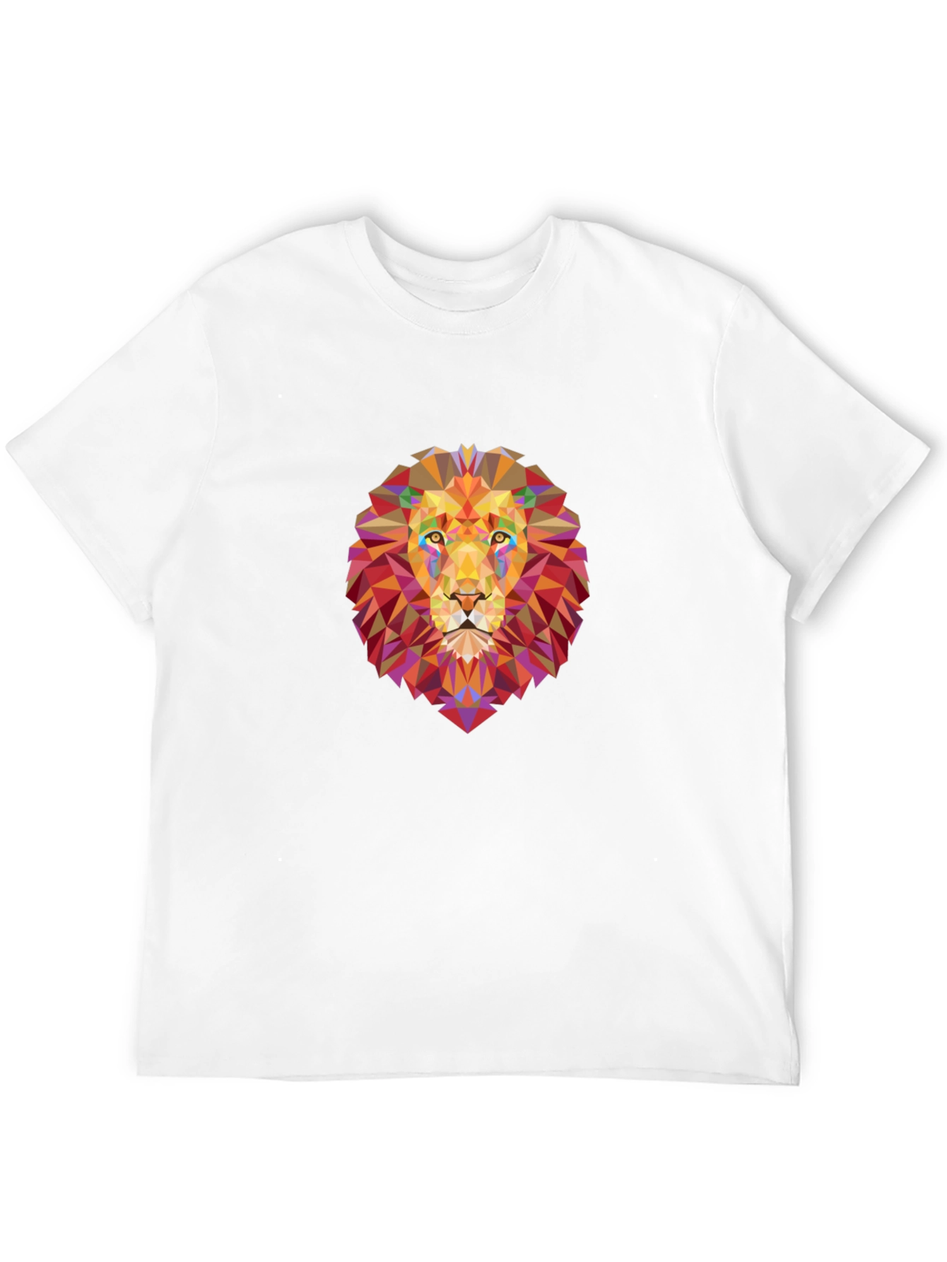 Geometric Lion Graphic Black T-Shirt