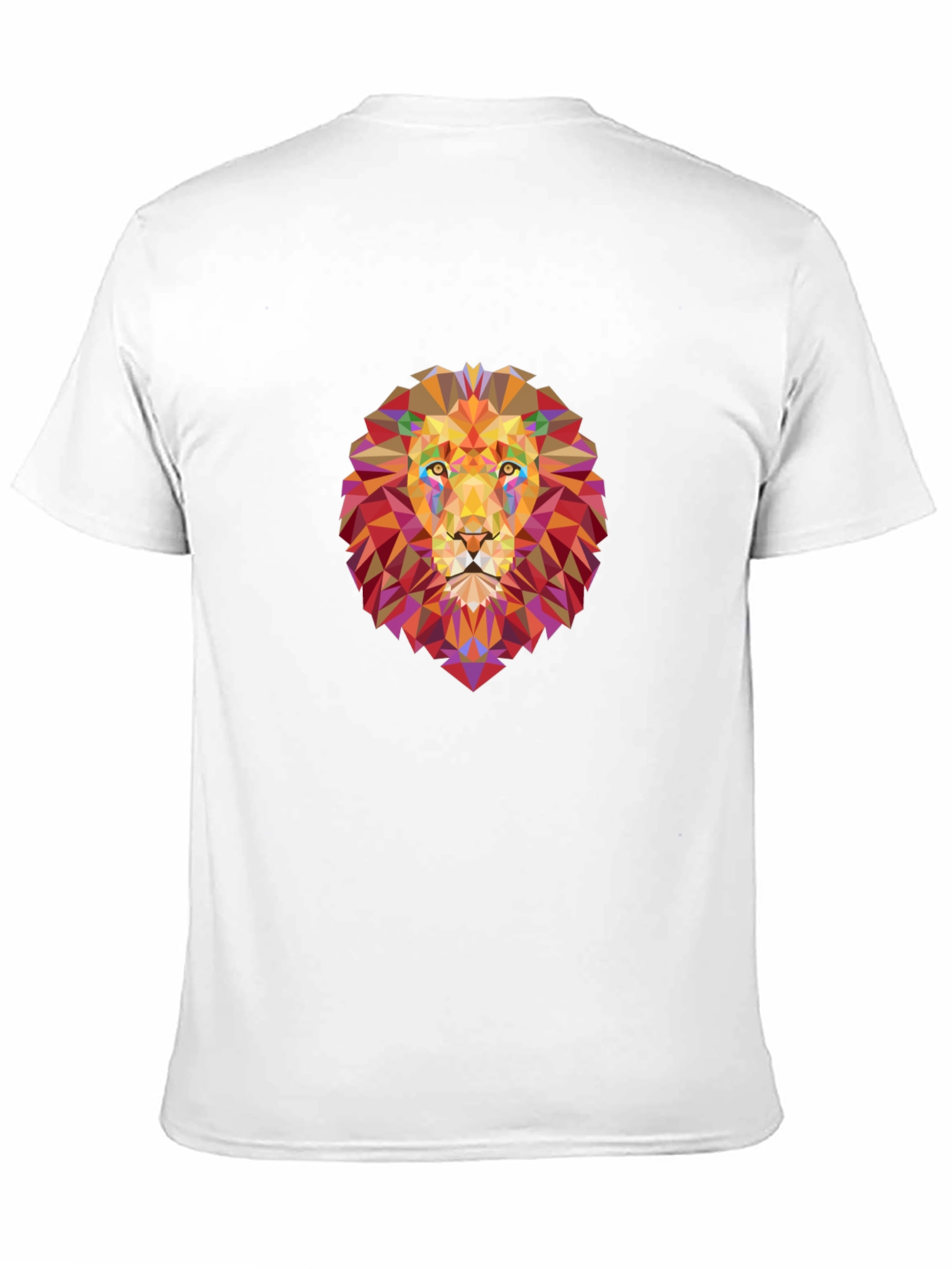 Geometric Lion Graphic Black T-Shirt