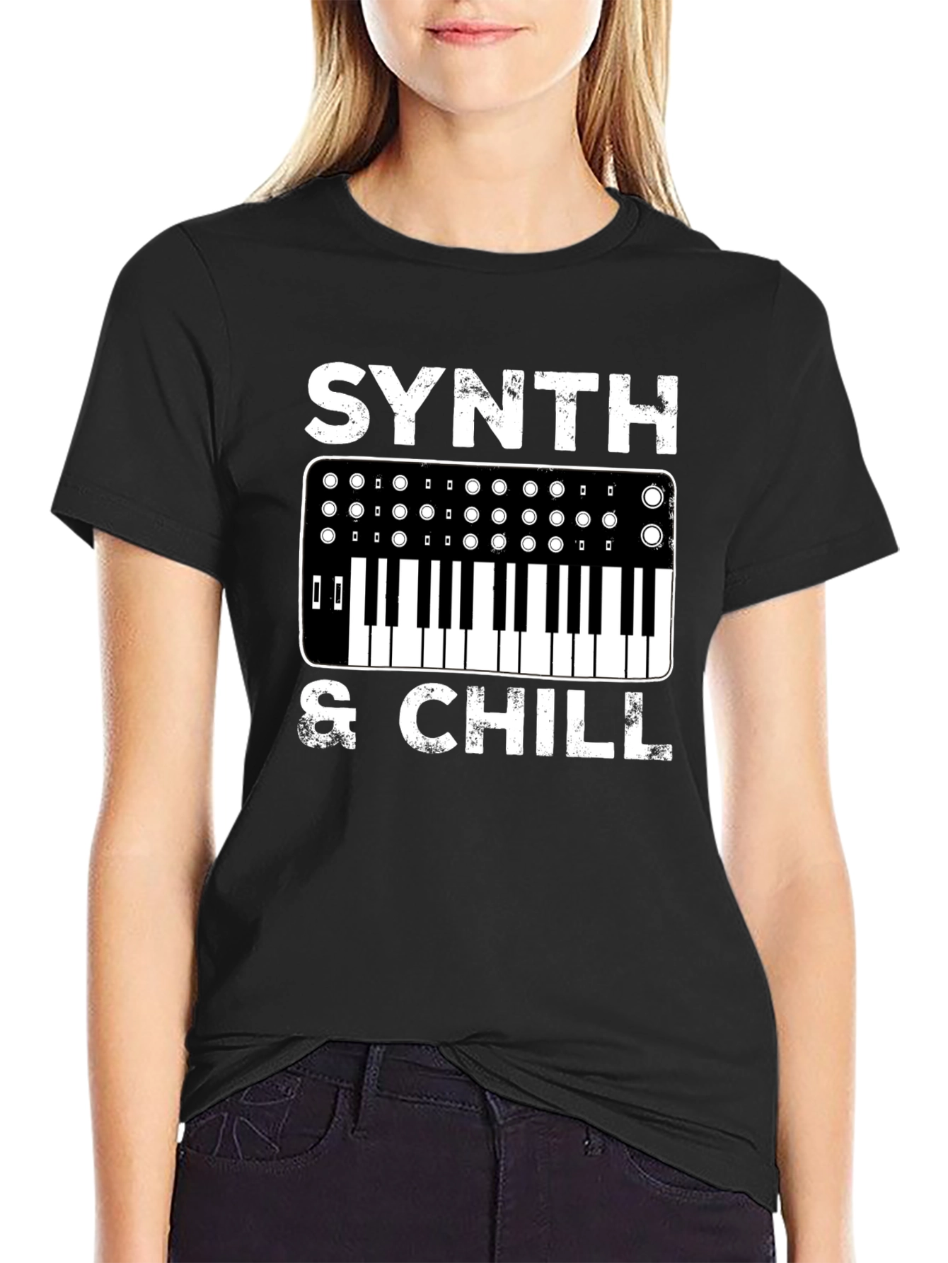 Synth & Chill Graphic T-Shirt - Music Lover Tee