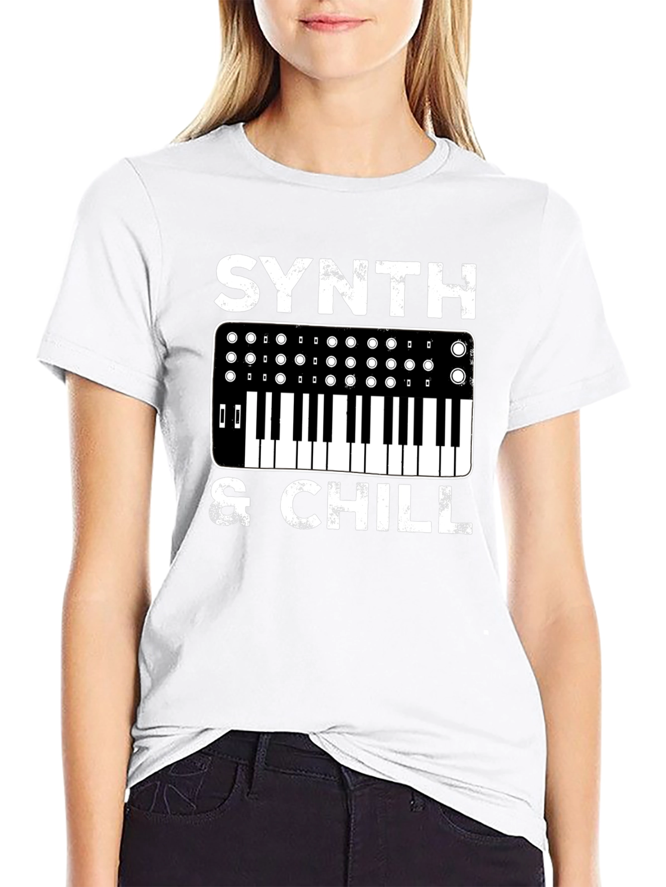 Synth & Chill Graphic T-Shirt - Music Lover Tee