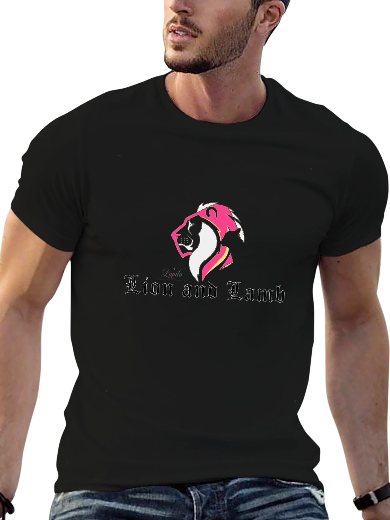 Lion and Lamb Graphic Black Tee