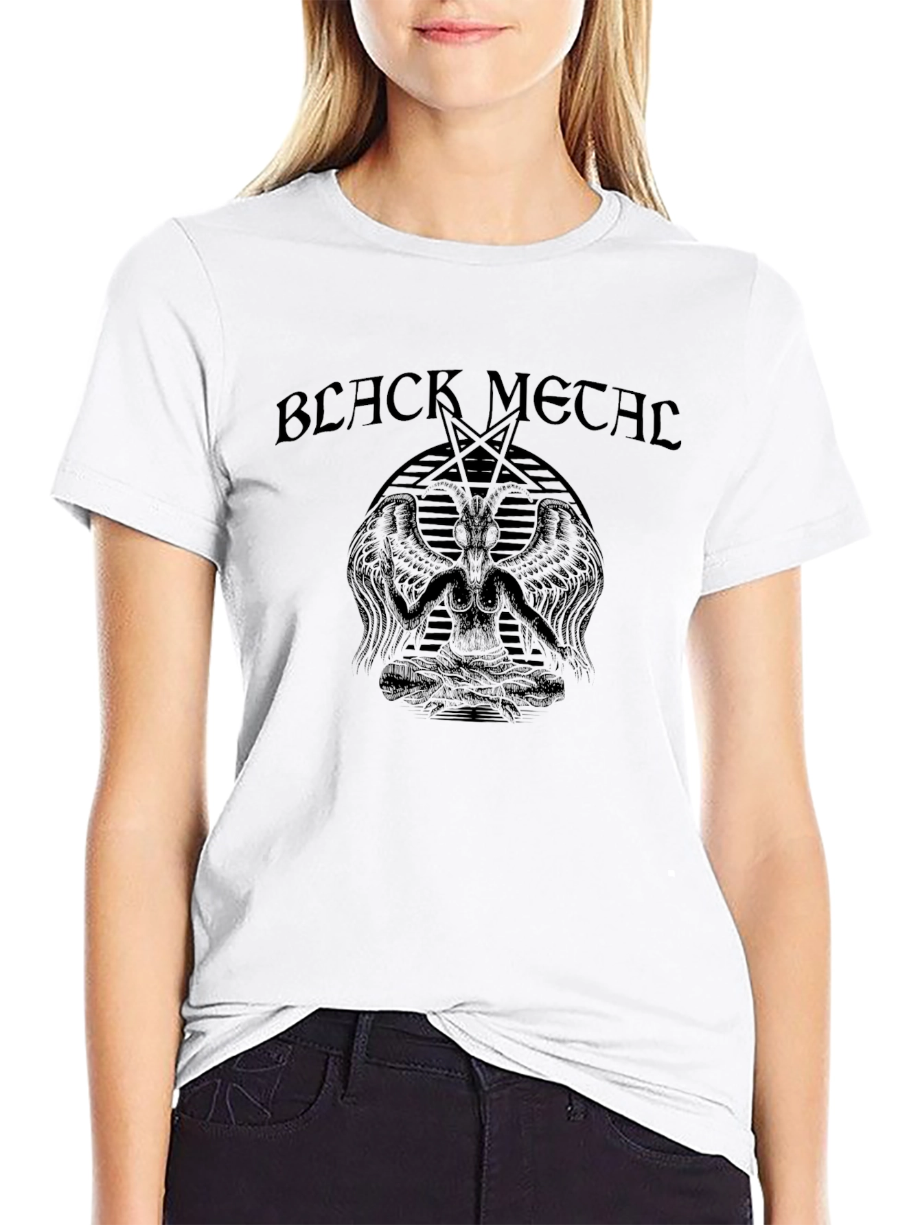 Black Metal Graphic Tee - Dark Gothic Design