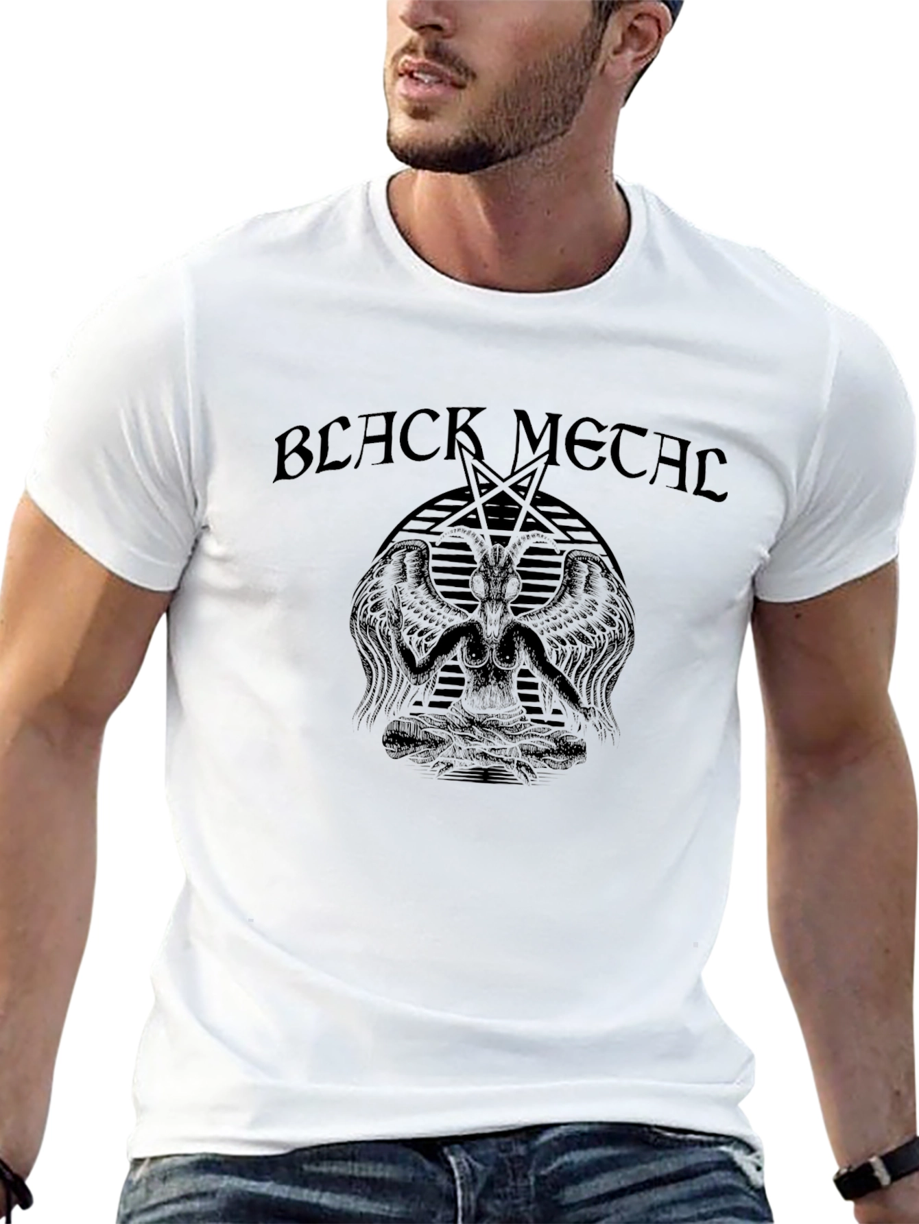 Black Metal Graphic Tee - Dark Gothic Design
