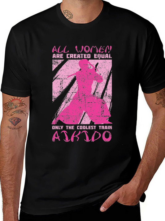 Coolest Women Train Aikido Black T-Shirt