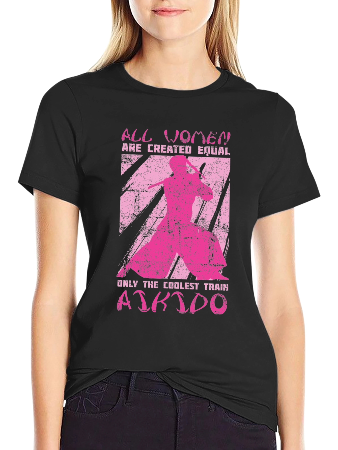 Coolest Women Train Aikido Black T-Shirt